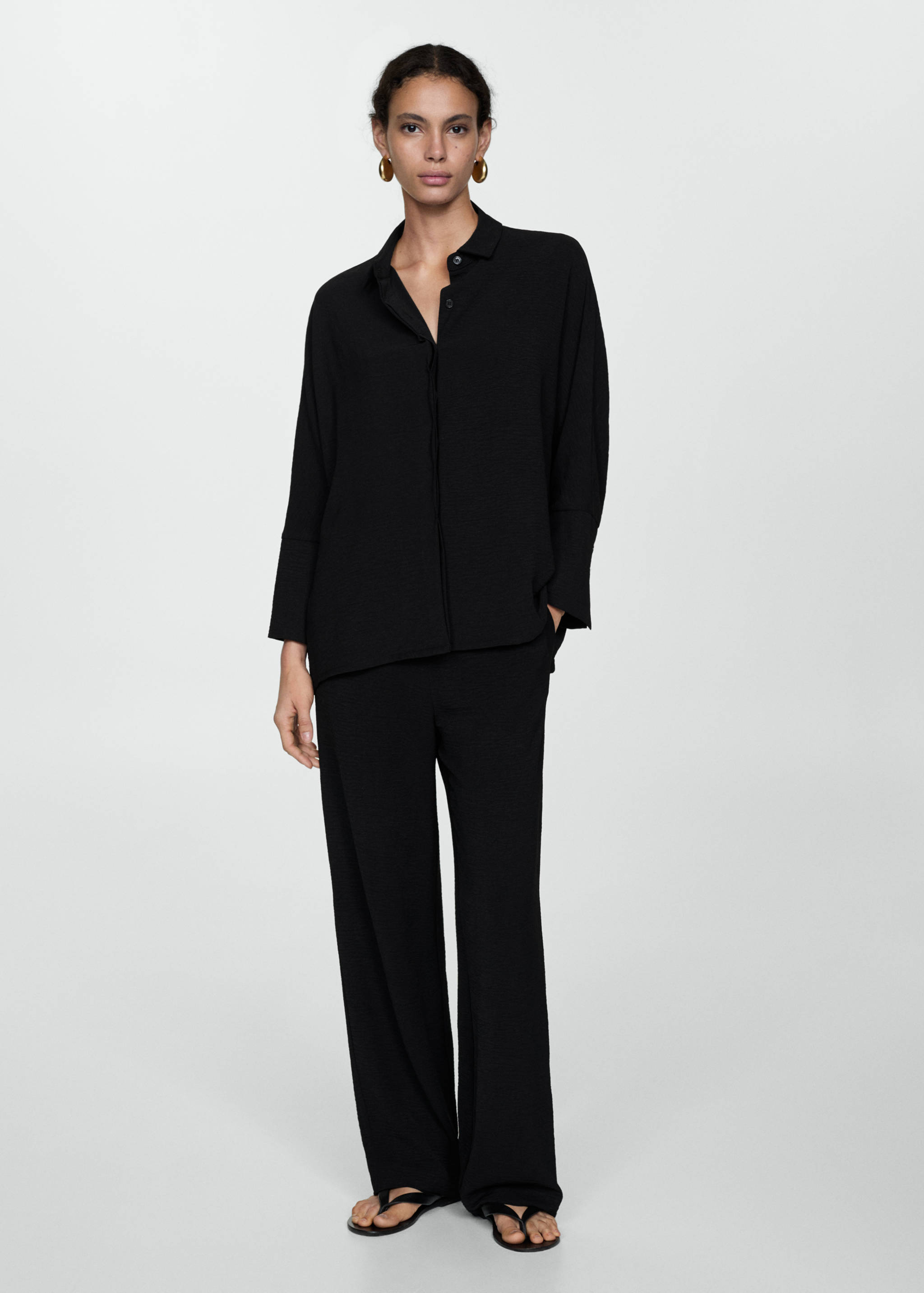 Pantalón fluido textura - Plano general