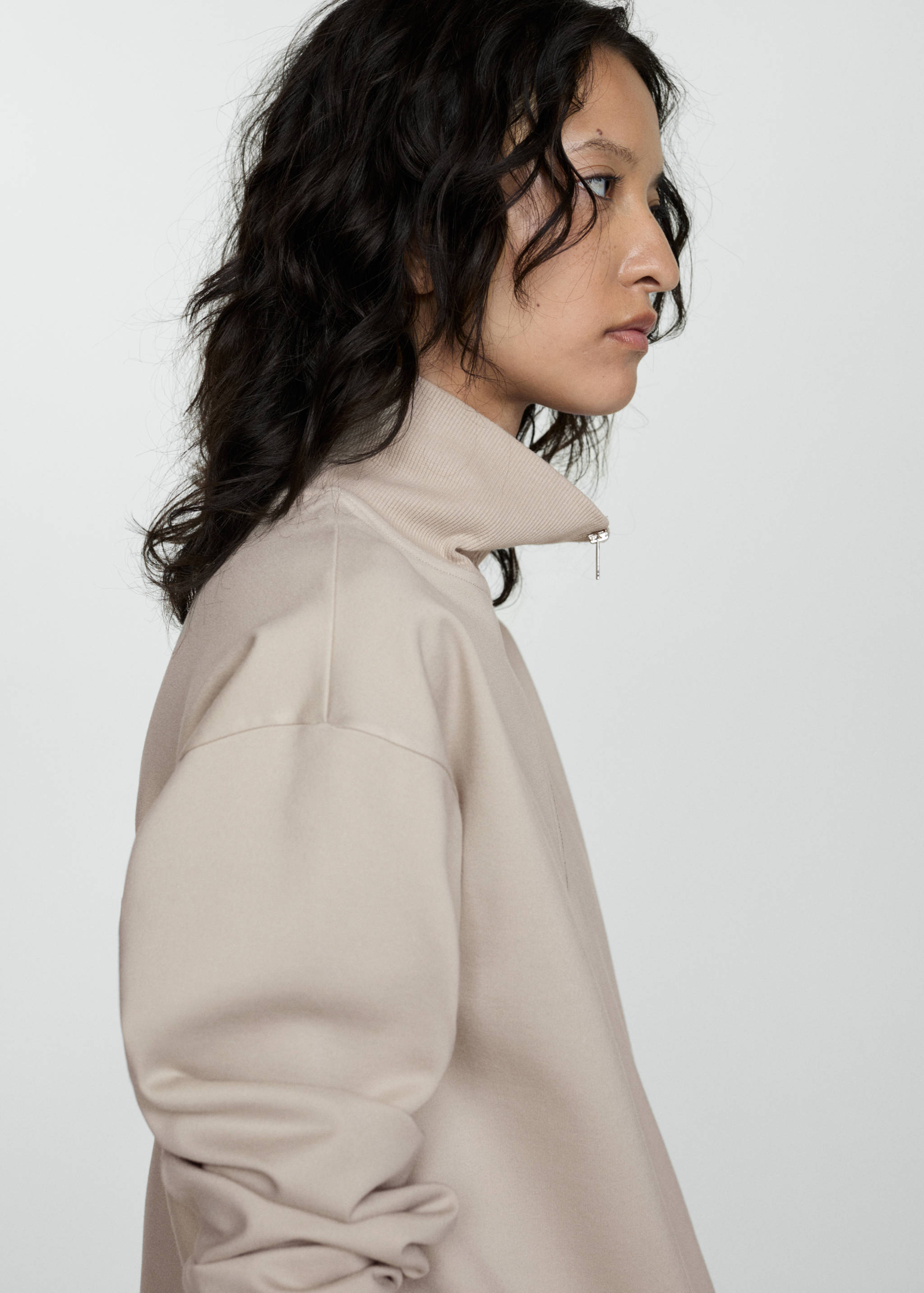 Perkins-neck sweater with zip - Details of the article 1
