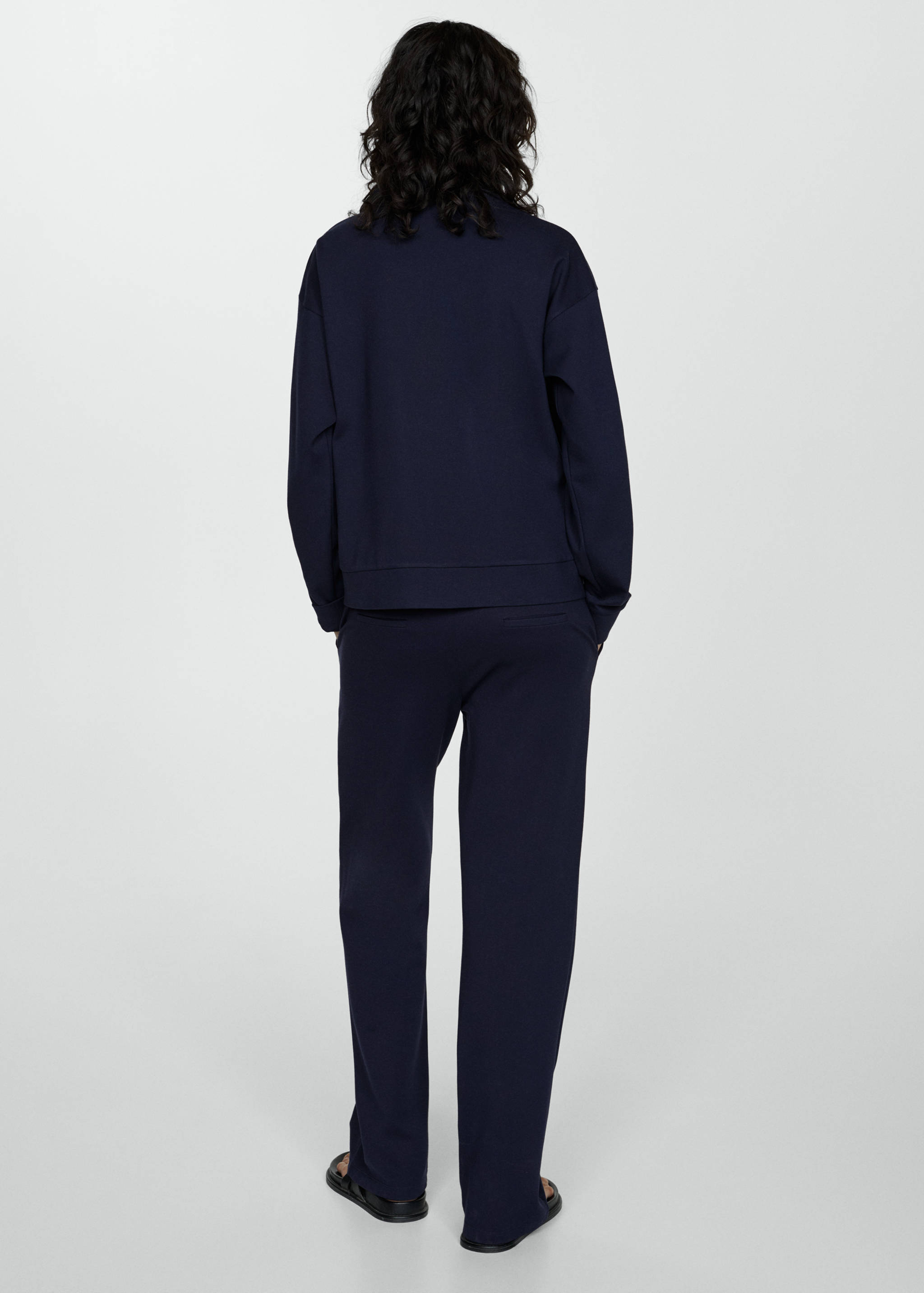 Perkins-neck sweater with zip - Reverse of the article
