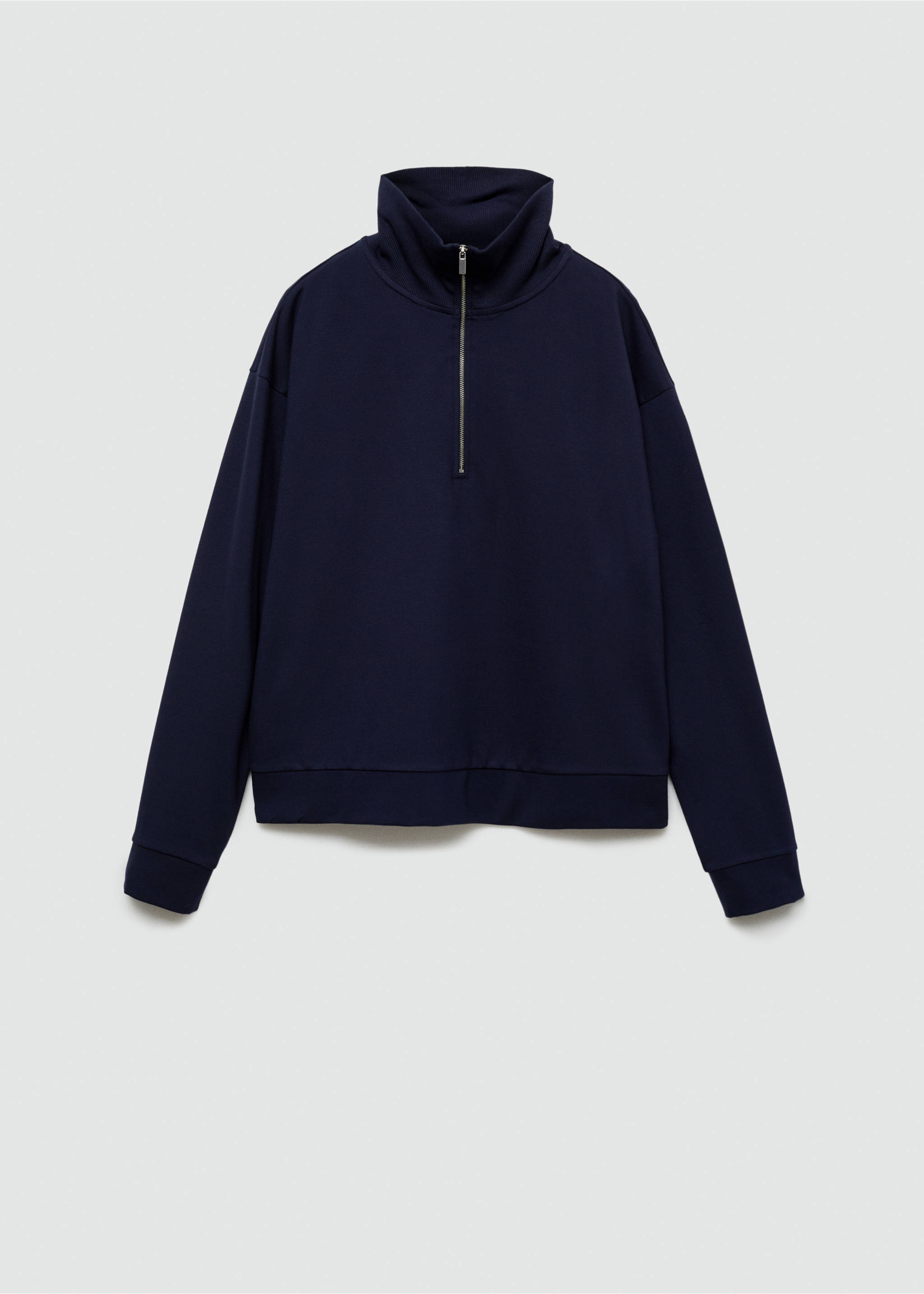 Perkins-neck sweater with zip - Article without model, Dark Navy. Ref: 77044022-00.
