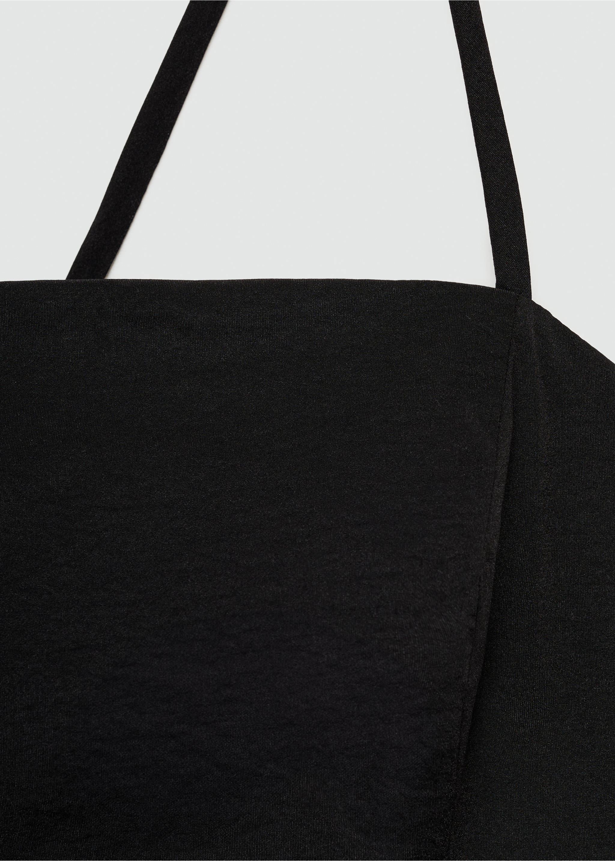 Pleated dress with crossed back - Details of the article 8, Black. Ref: 77044026-00.