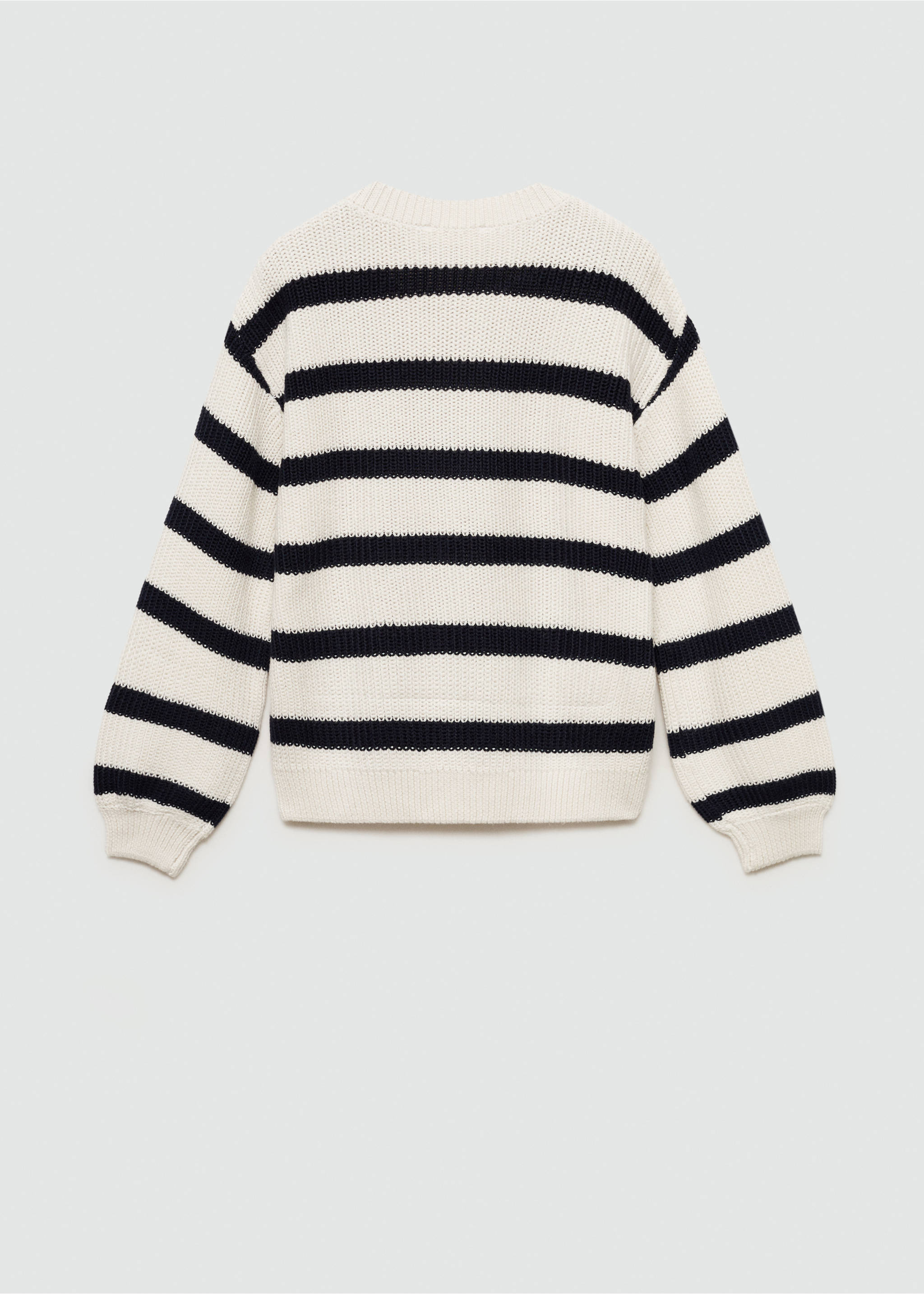 Knit striped sweater - Reverse of the article, Off White. Ref: 77044037-00.