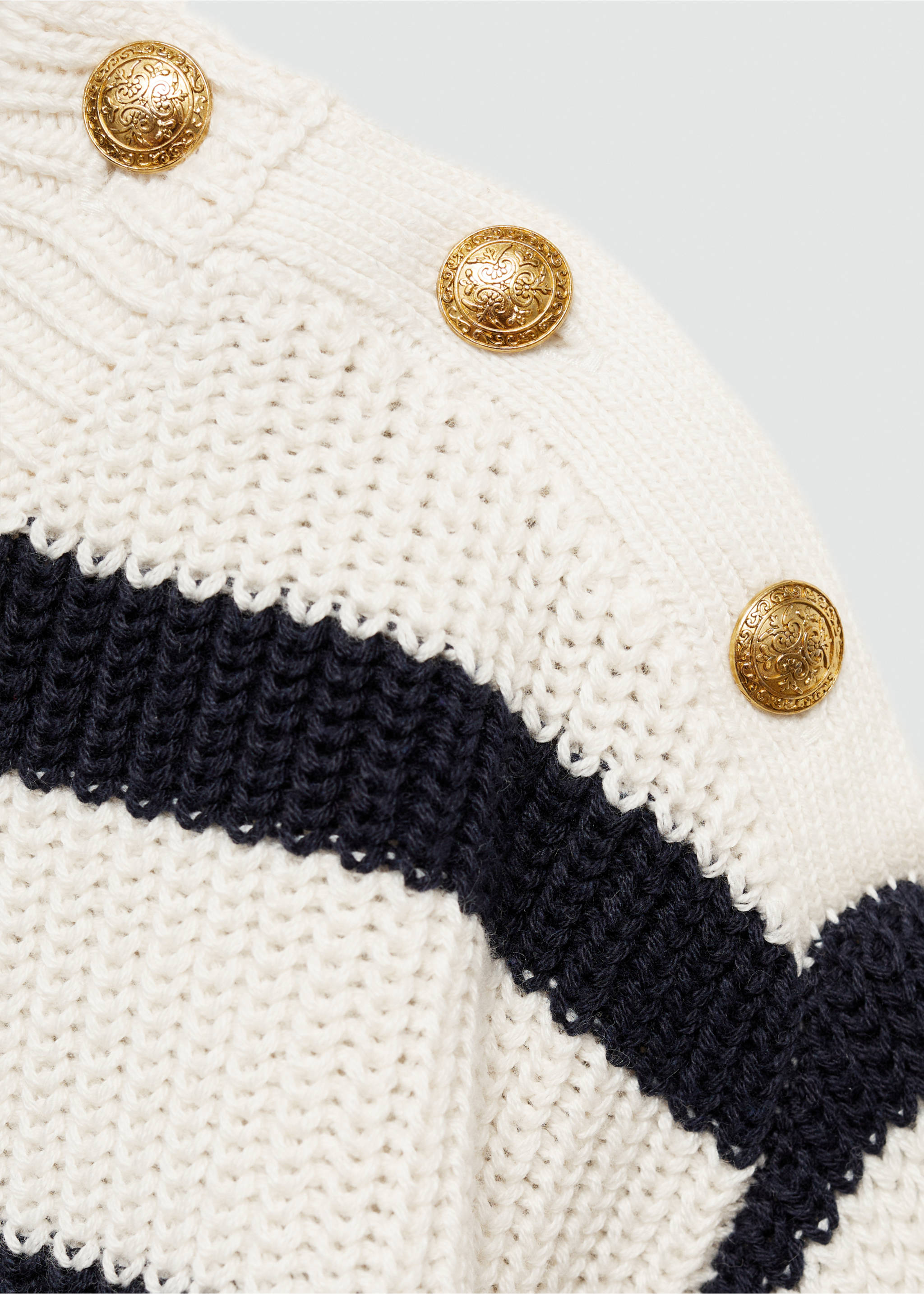 Knit striped sweater - Details of the article 8, Off White. Ref: 77044037-00.