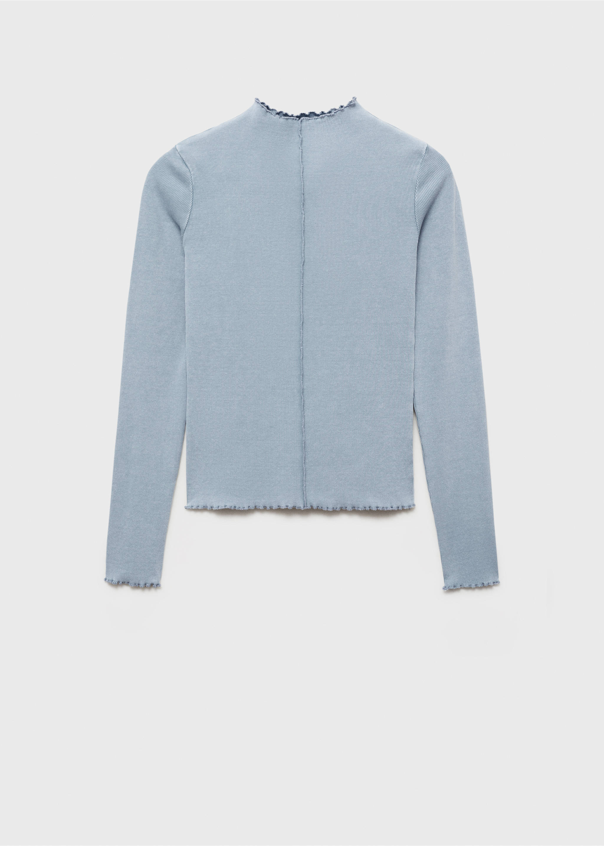 Long-sleeved t-shirt with decorative seams - Article without model, Sky Blue. Ref: 77044046-00.