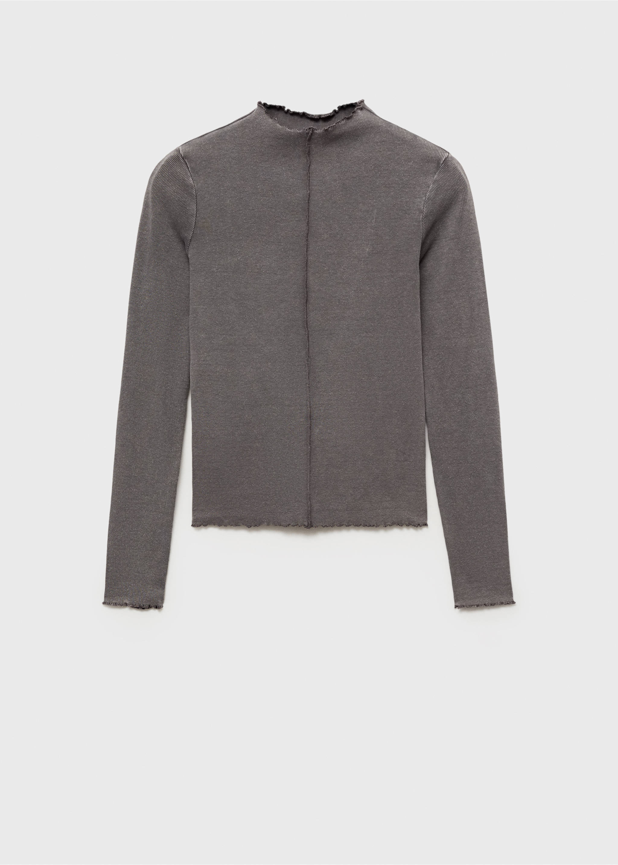 Long-sleeved t-shirt with decorative seams - Article without model, Charcoal. Ref: 77044046-00.