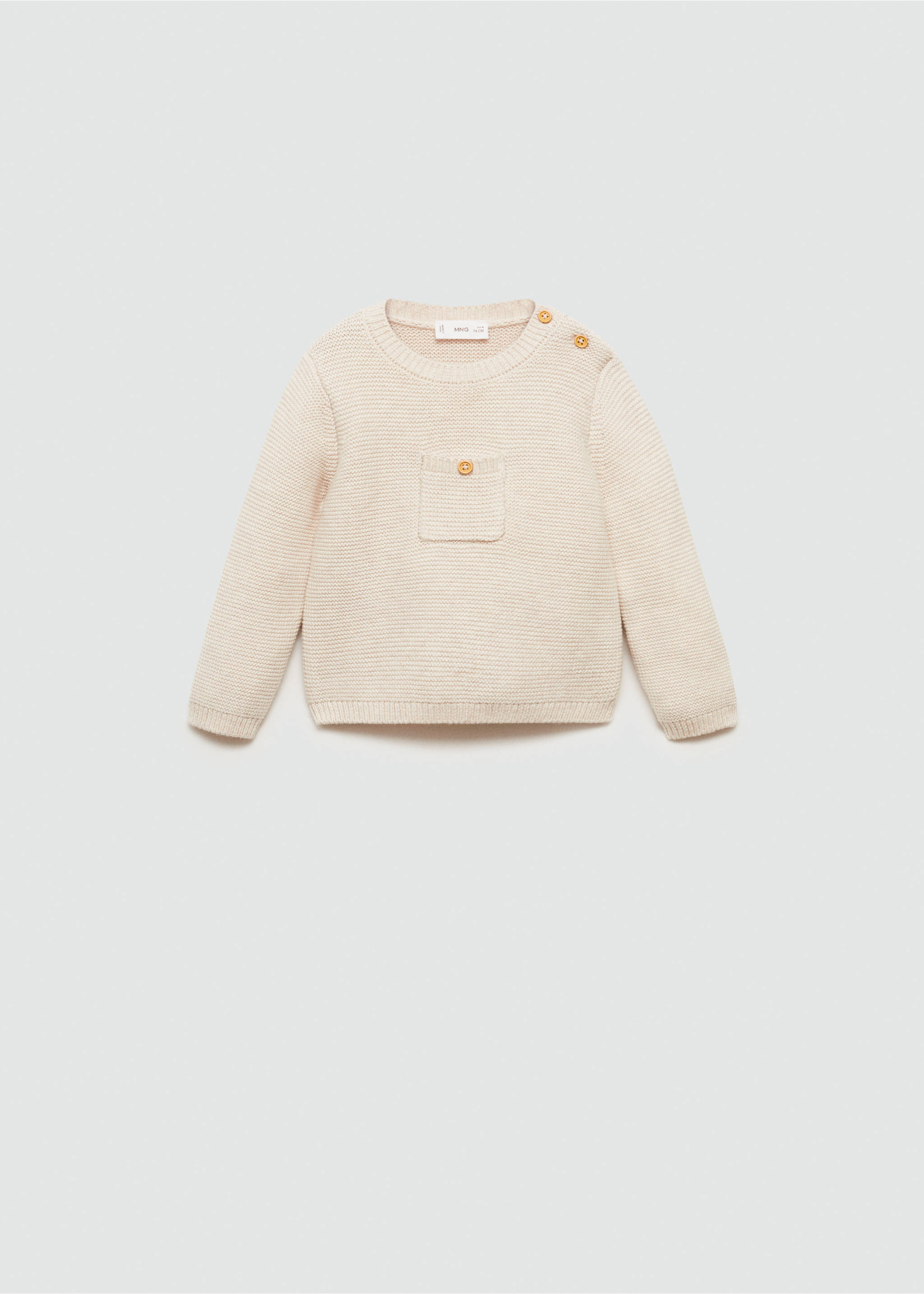 Knit pocket sweater - Article without model, Sand. Ref: 77044054-00.