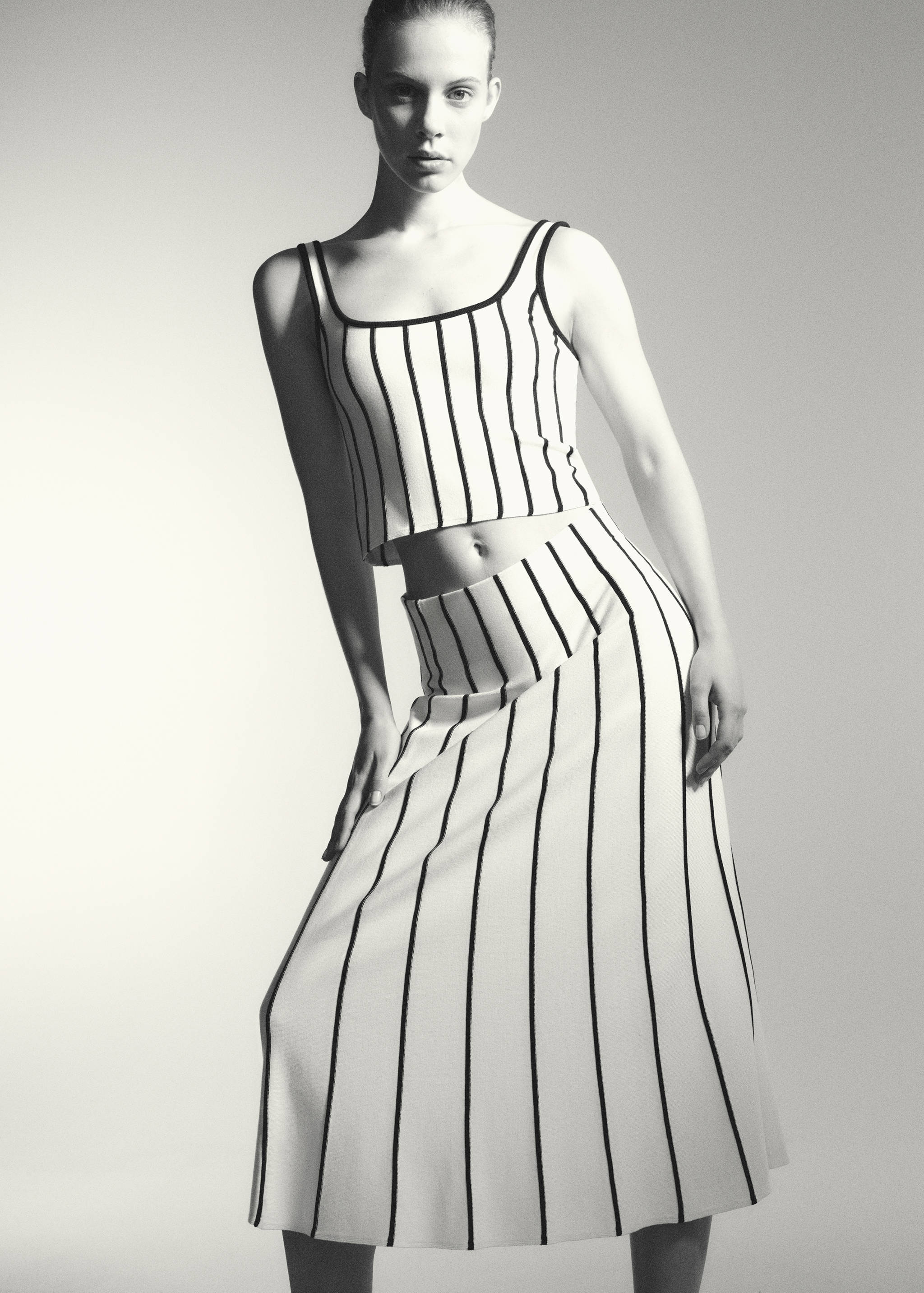 Striped knitted crop top - Details of the article 3