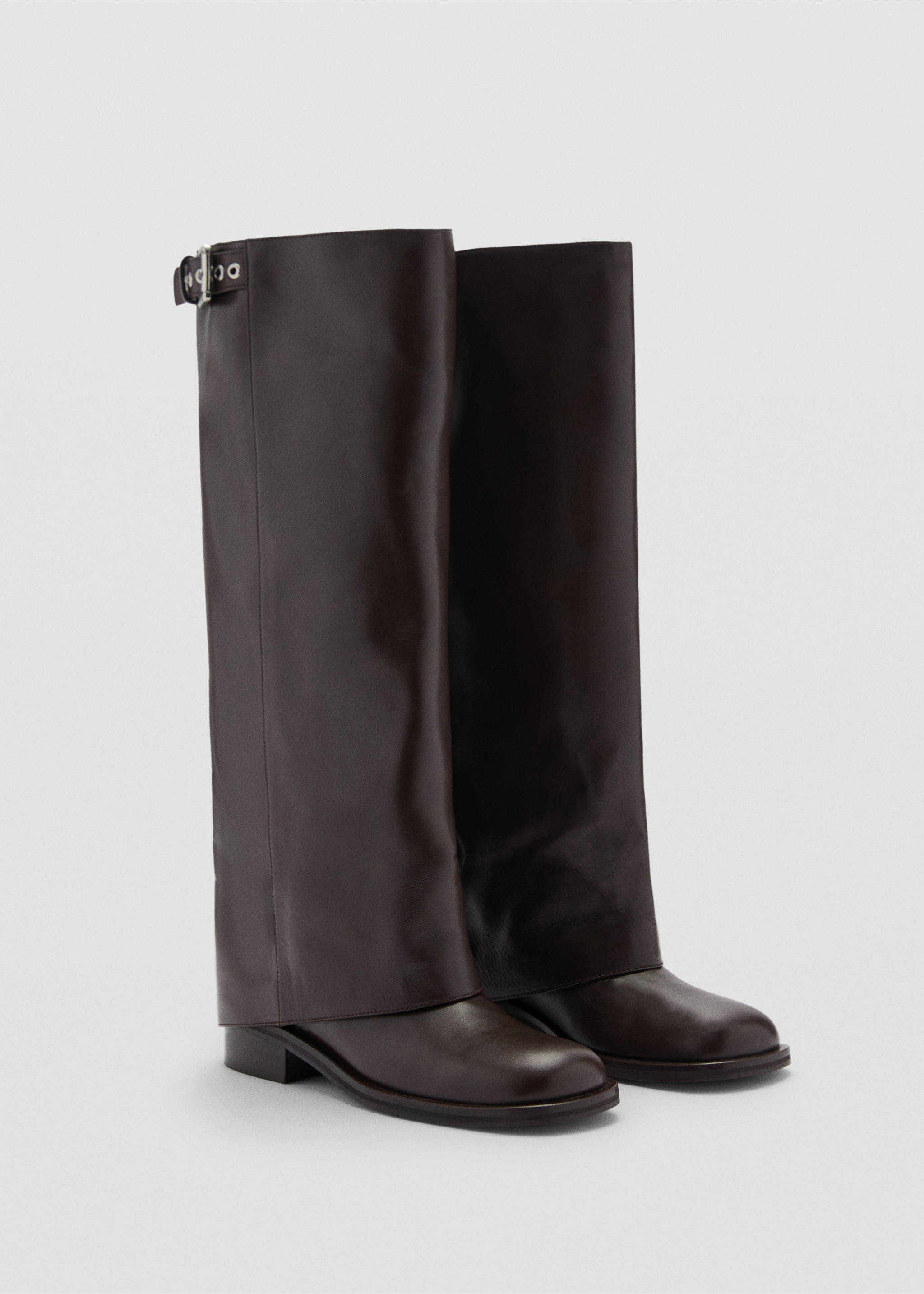 Buckle ankle boots - Medium plane, Chocolate. Ref: 77044070-00.