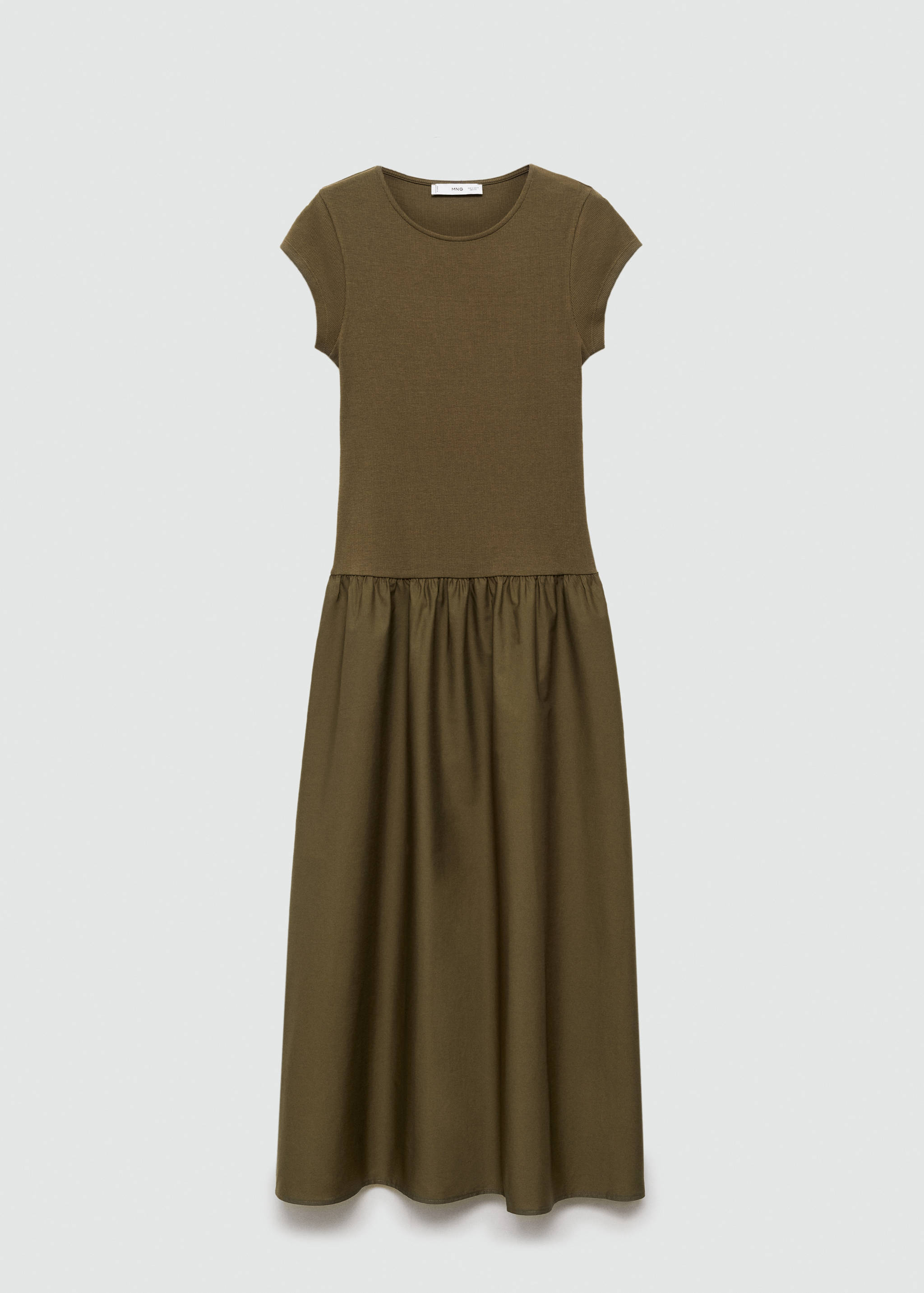 Flared dress in combined fabric - Article without model
