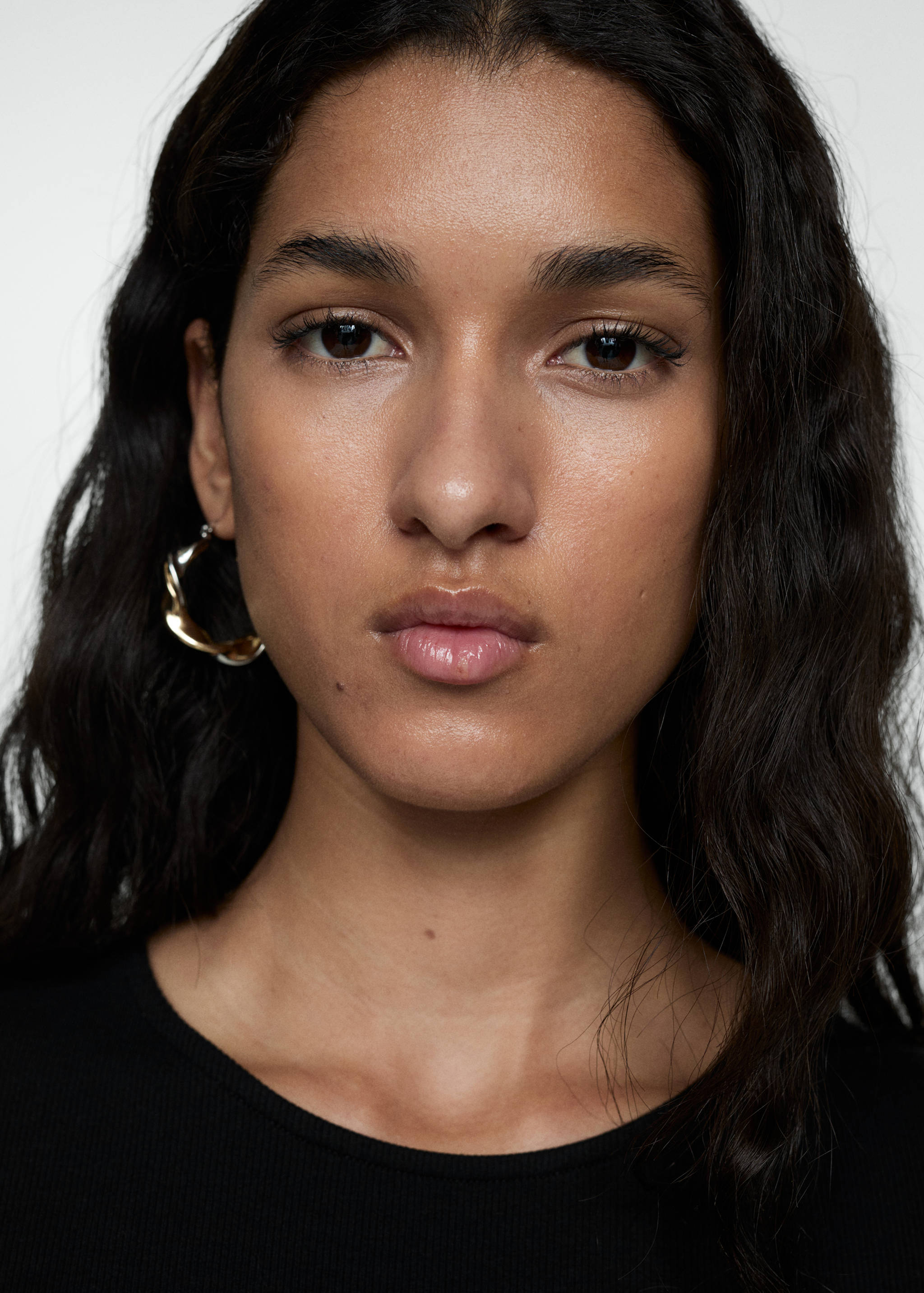 Evasé-Kleid aus kombiniertem Stoff - Detail des Artikels 1