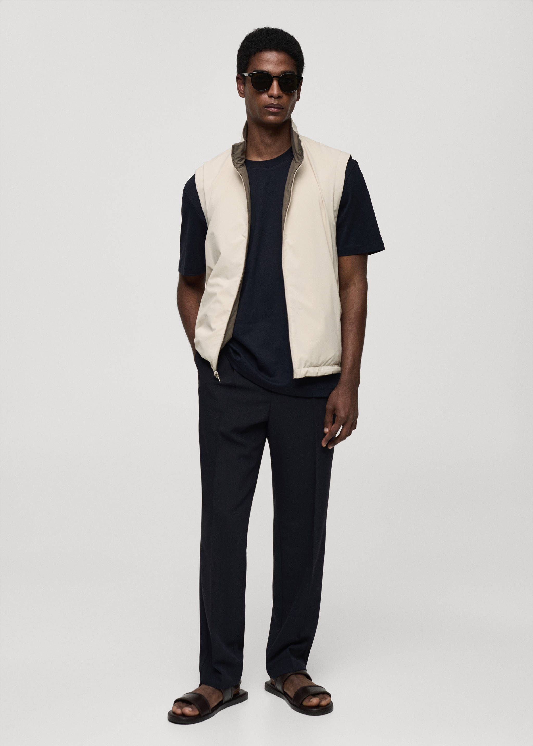 Waterafstotende reversibele bodywarmer - Overzichtstekening