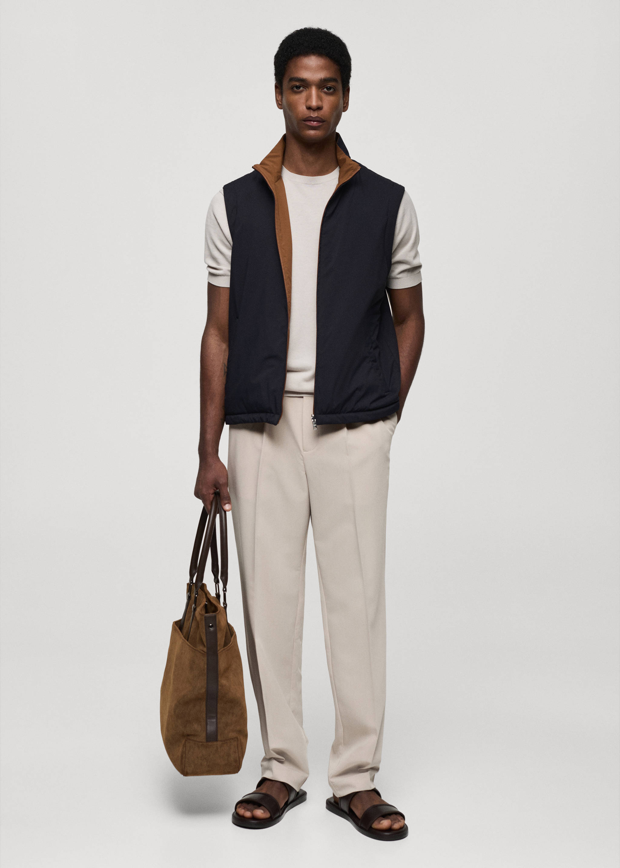 Waterafstotende reversibele bodywarmer - Overzichtstekening