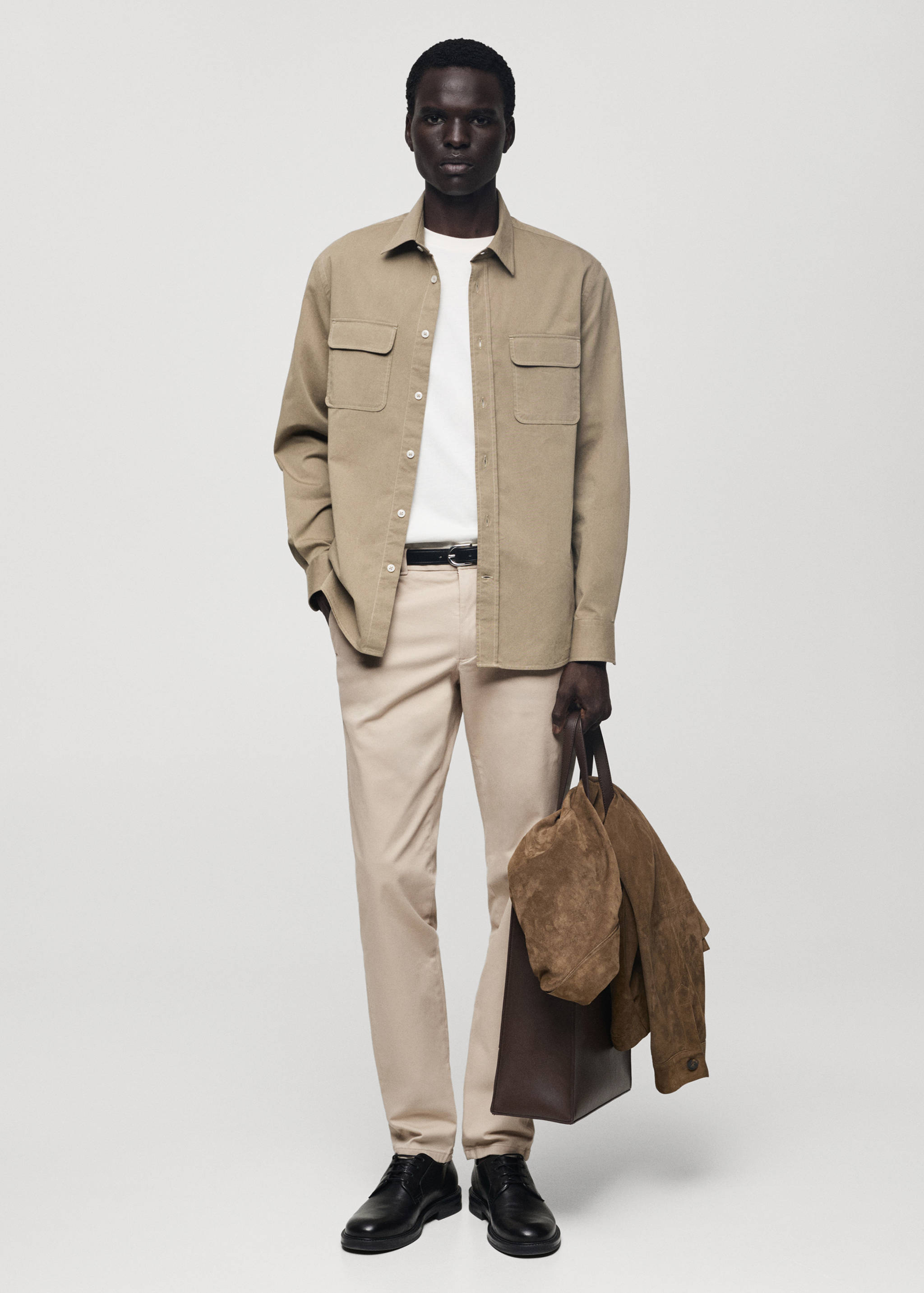 Παντελόνι τσίνο slim fit σερζ - Γενικό πλάνο