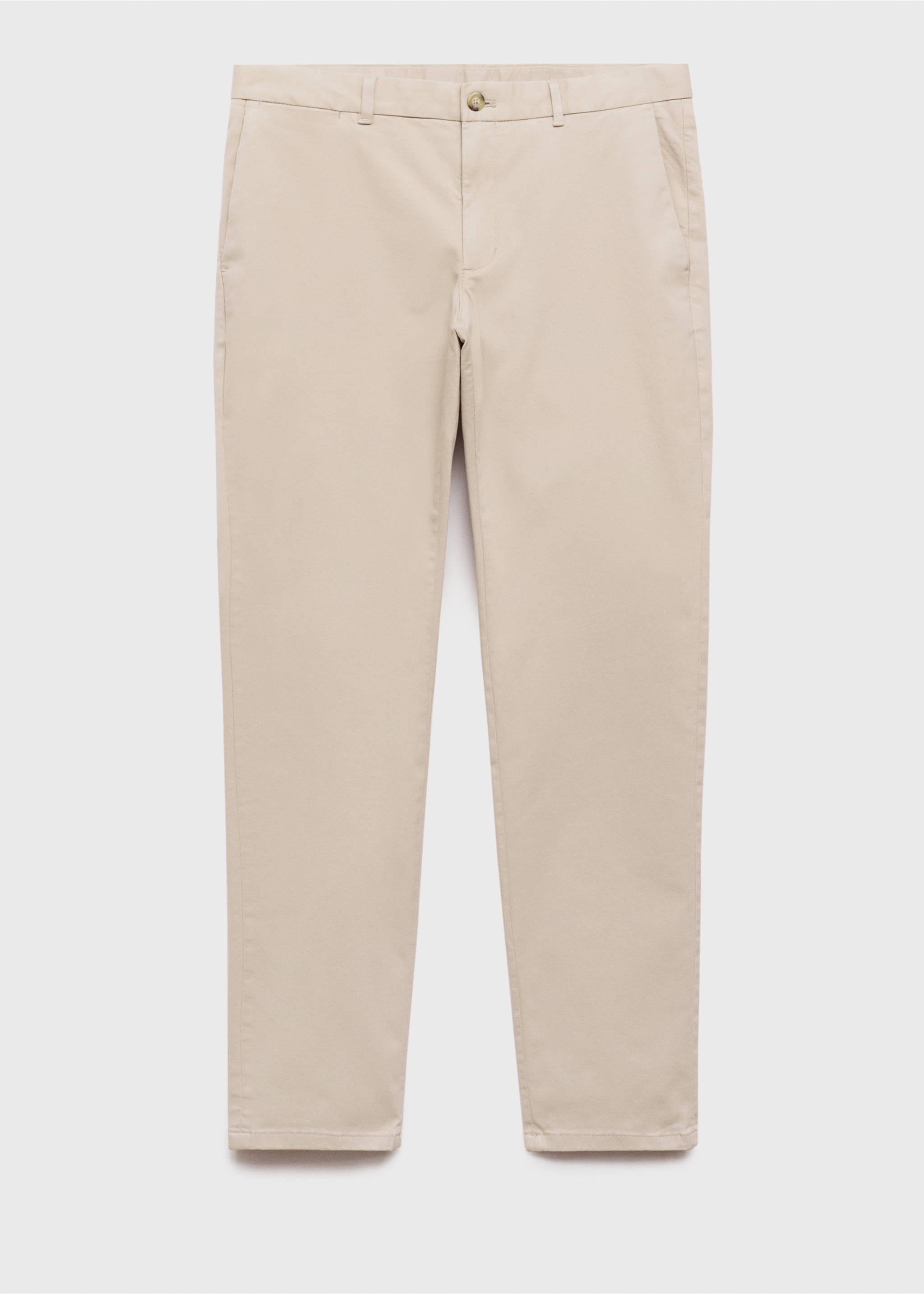 Slim fit serge chino - Artikel zonder model, Zand. Ref: 77044434-00.