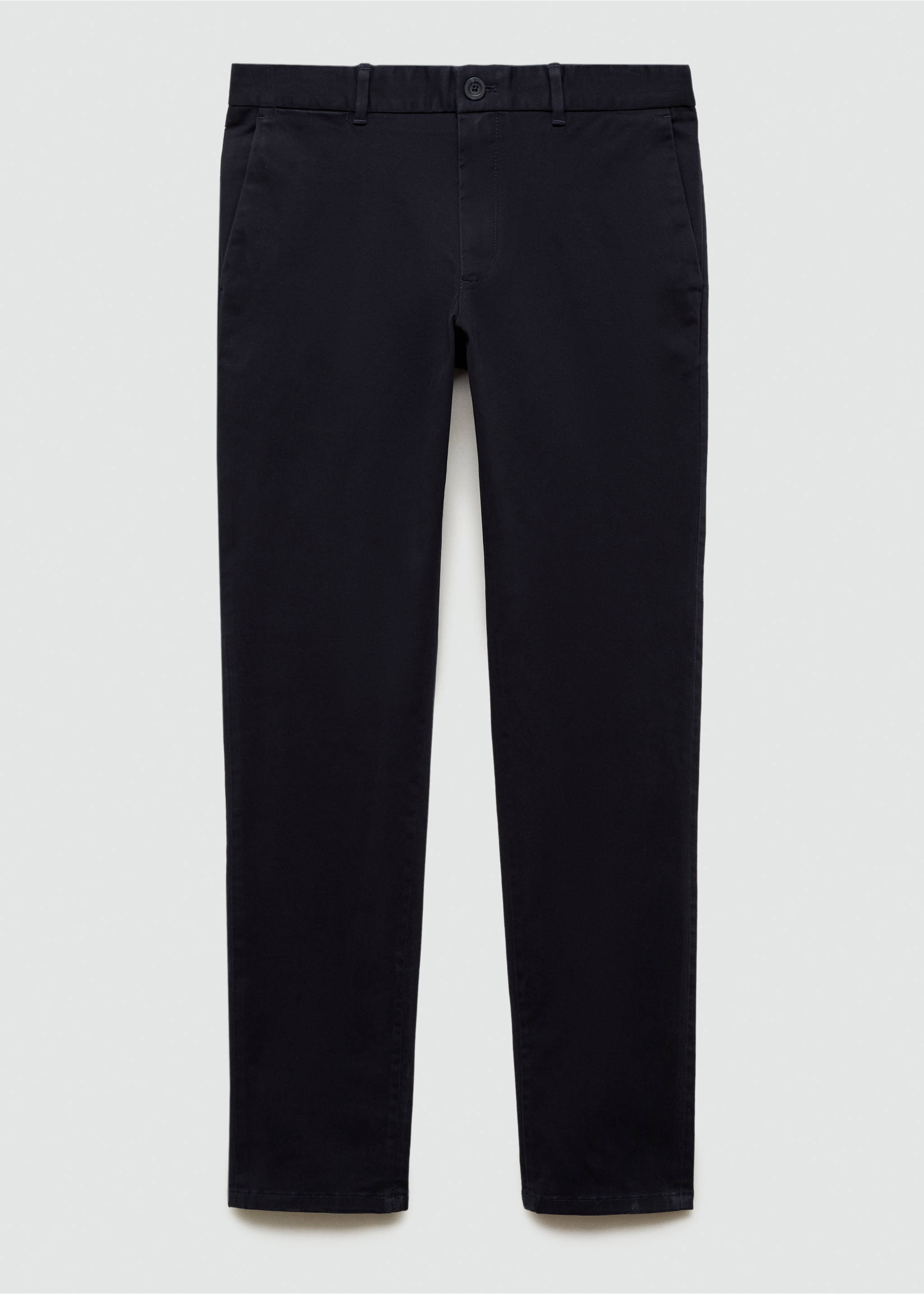 Slim fit serge chino trousers - Article without model, Dark Navy. Ref: 77044434-00.