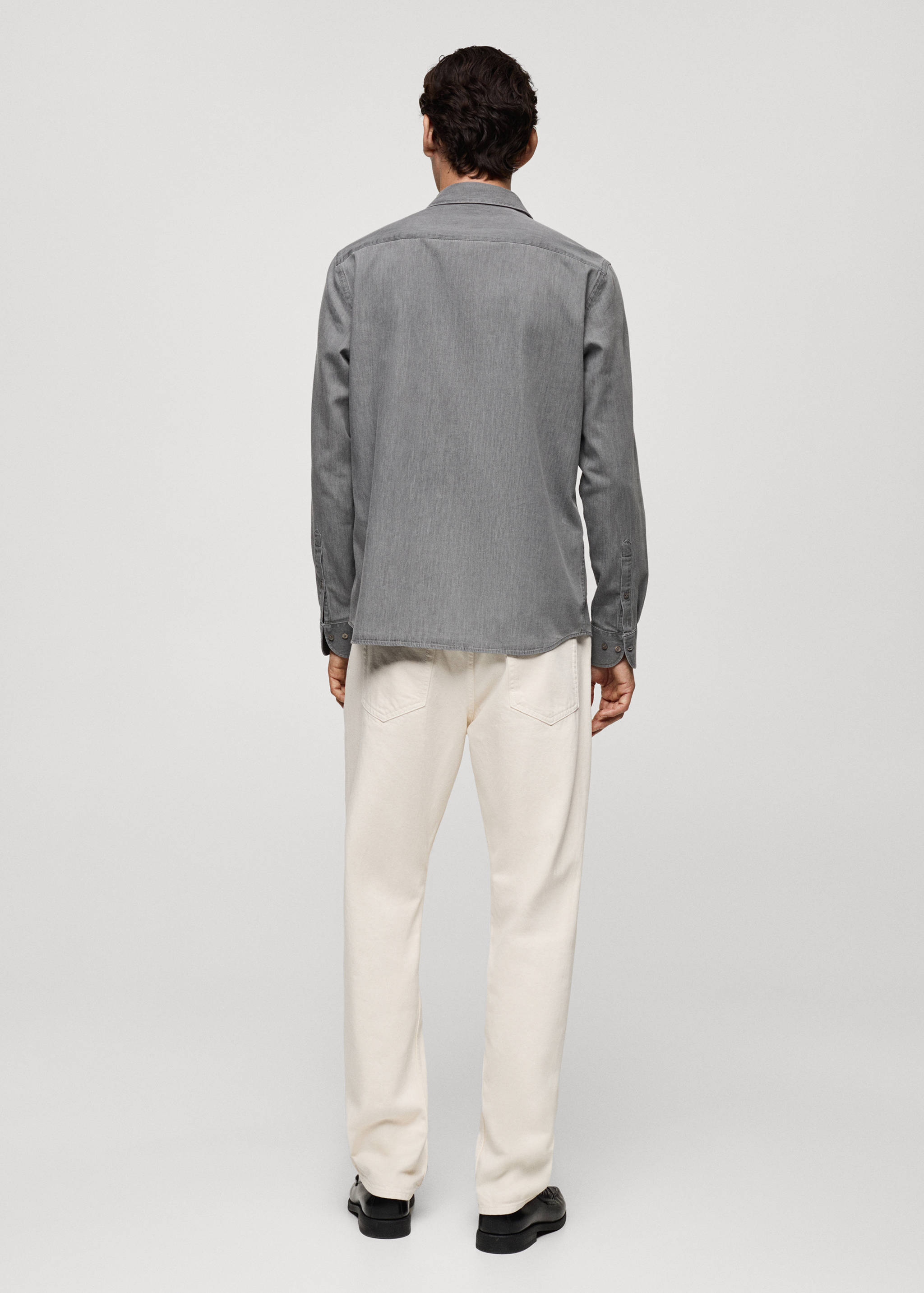 Regular-fit cotton chambray shirt - Reverse of the article