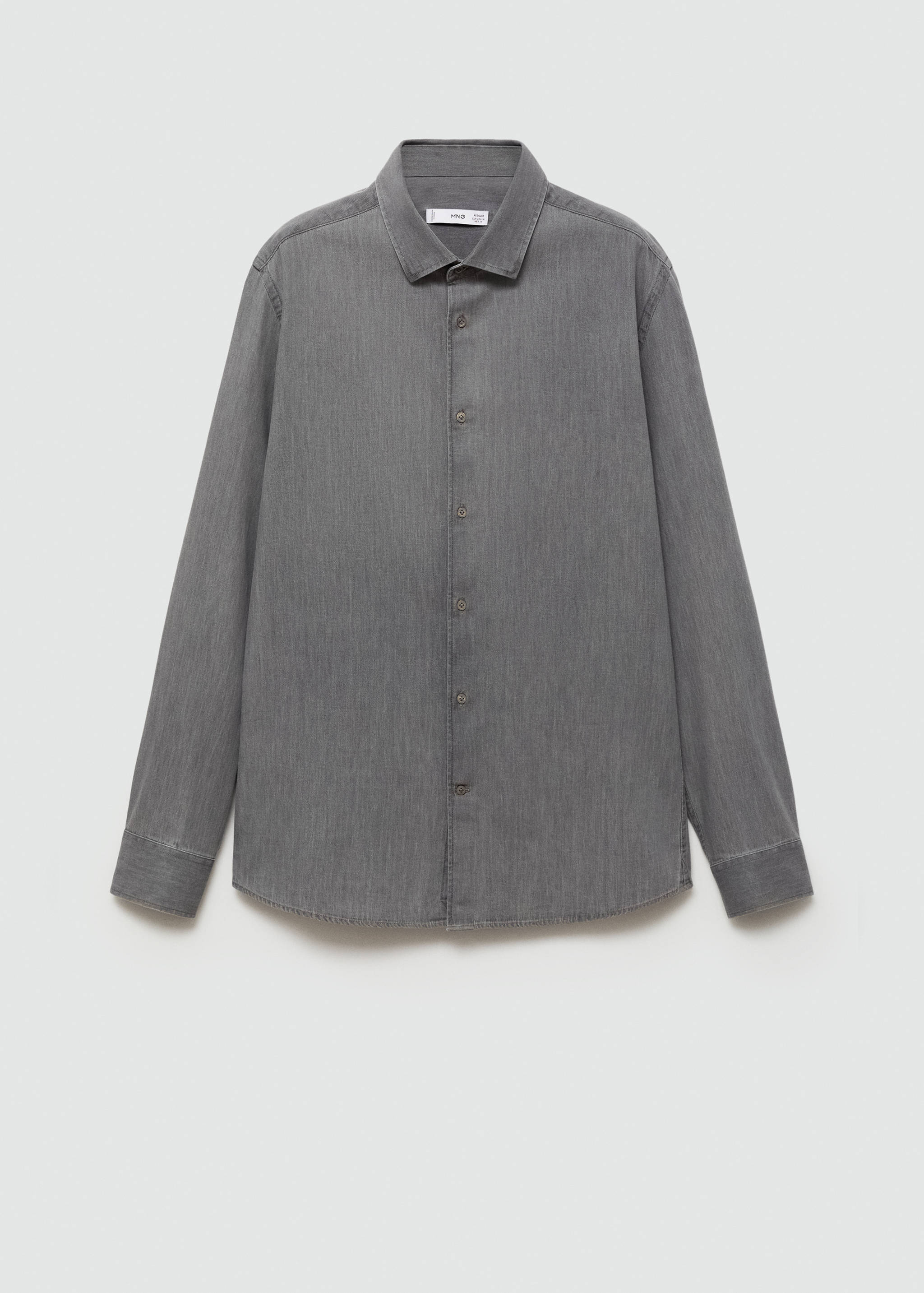 Regular-fit cotton chambray shirt - Article without model