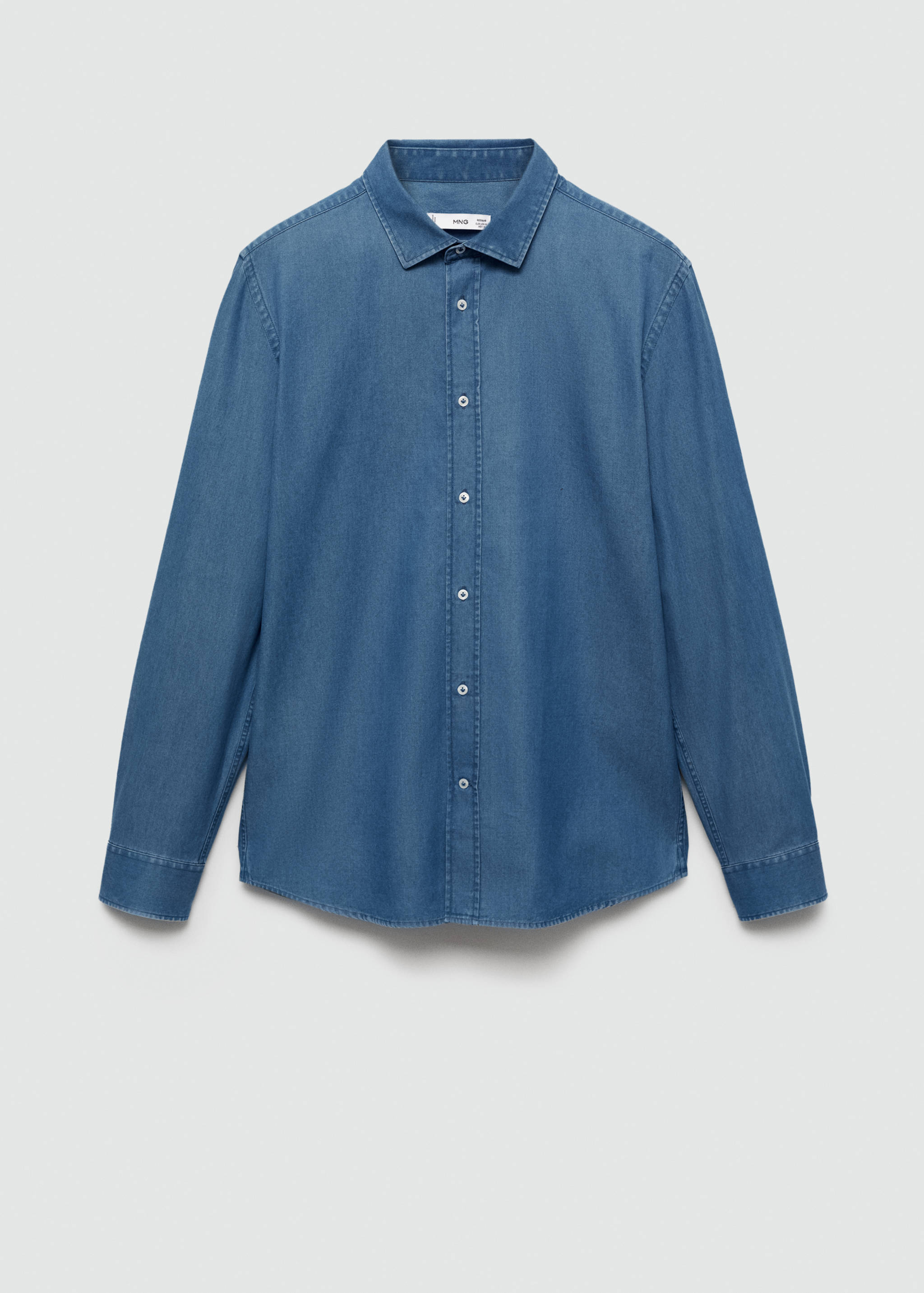 Slim fit cotton chambray shirt - Article without model