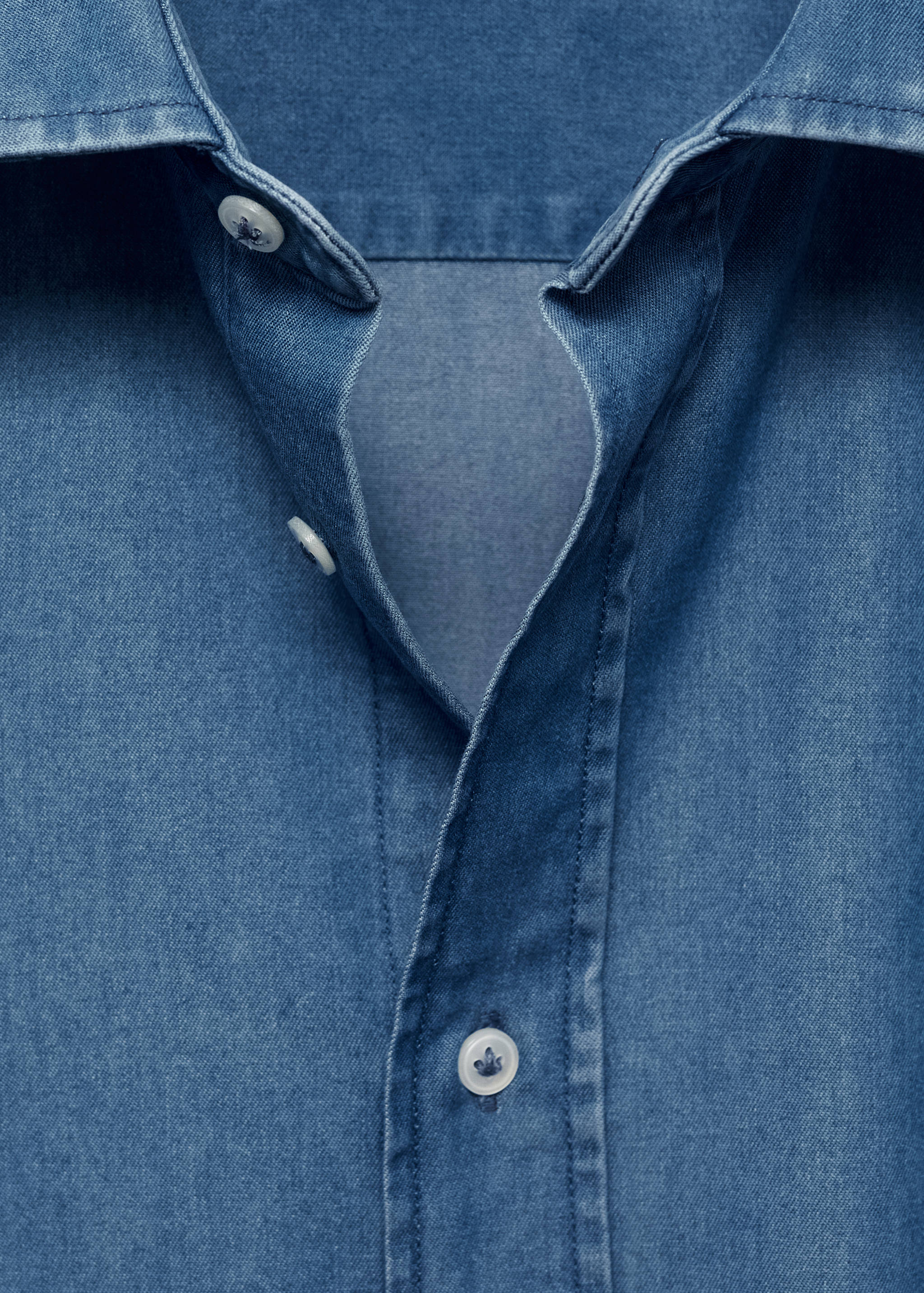 Slim fit cotton chambray shirt - Details of the article 8