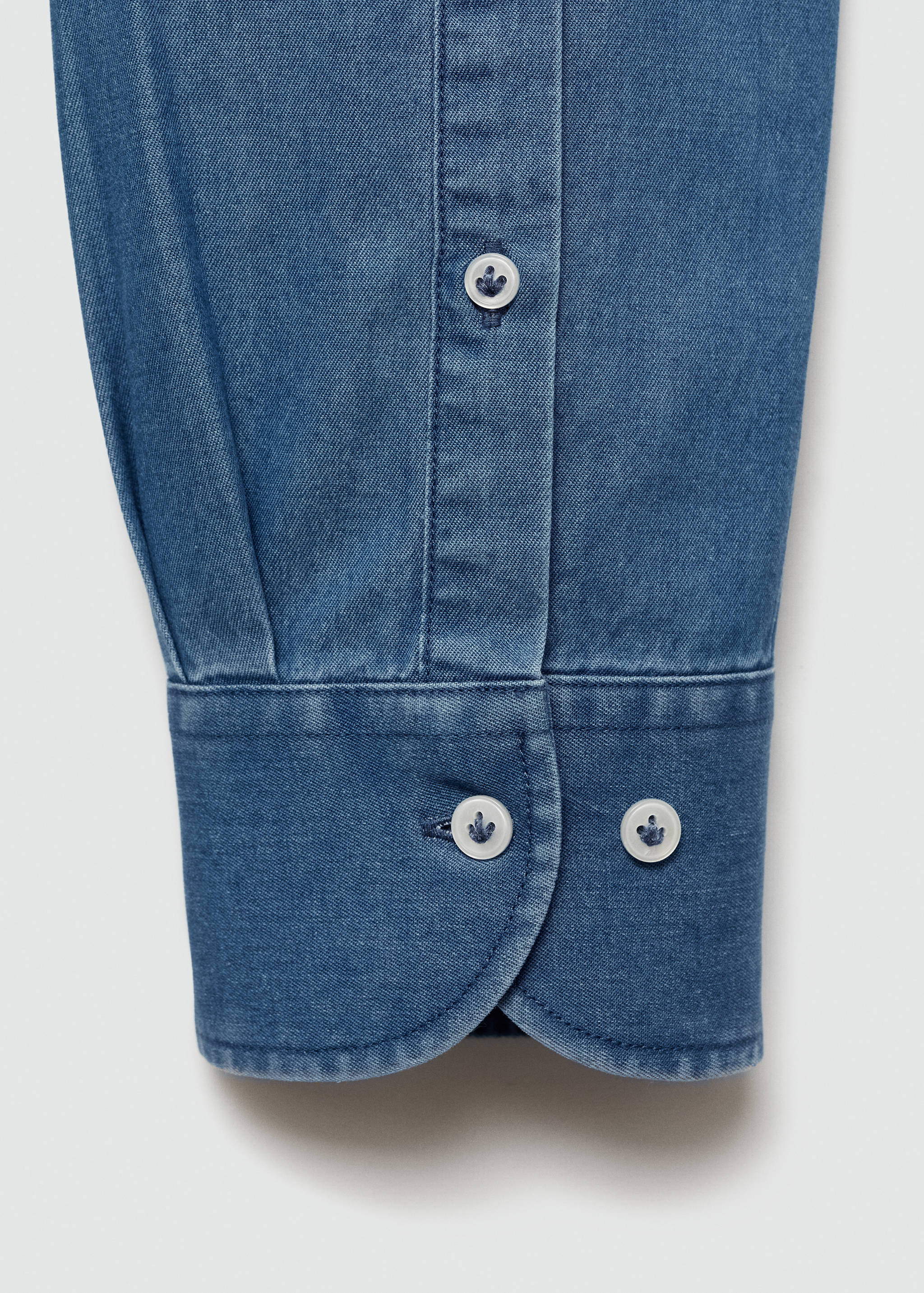Slim fit cotton chambray shirt - Details of the article 0