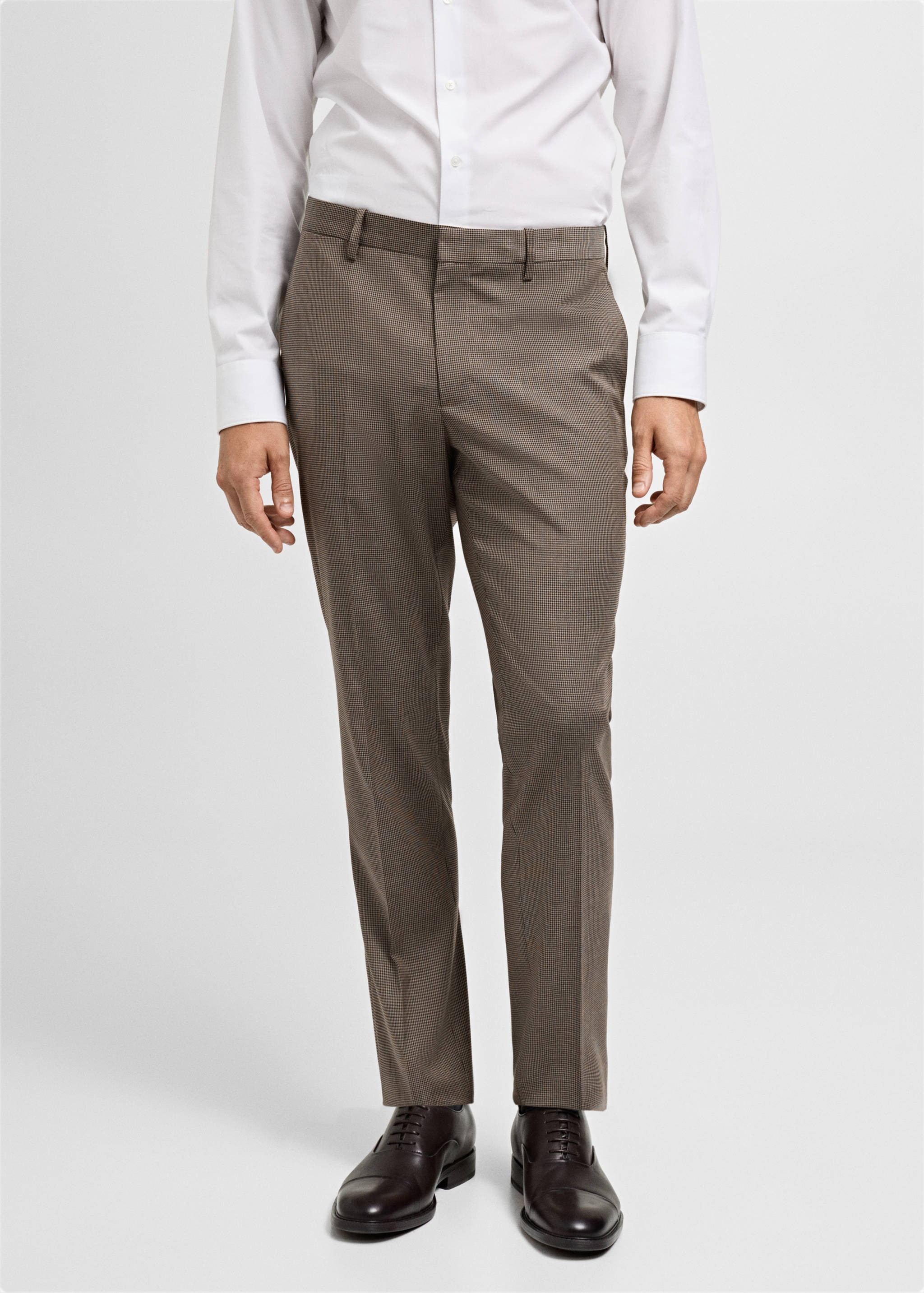 Herringbone super slim- fit suit trousers - Medium plane