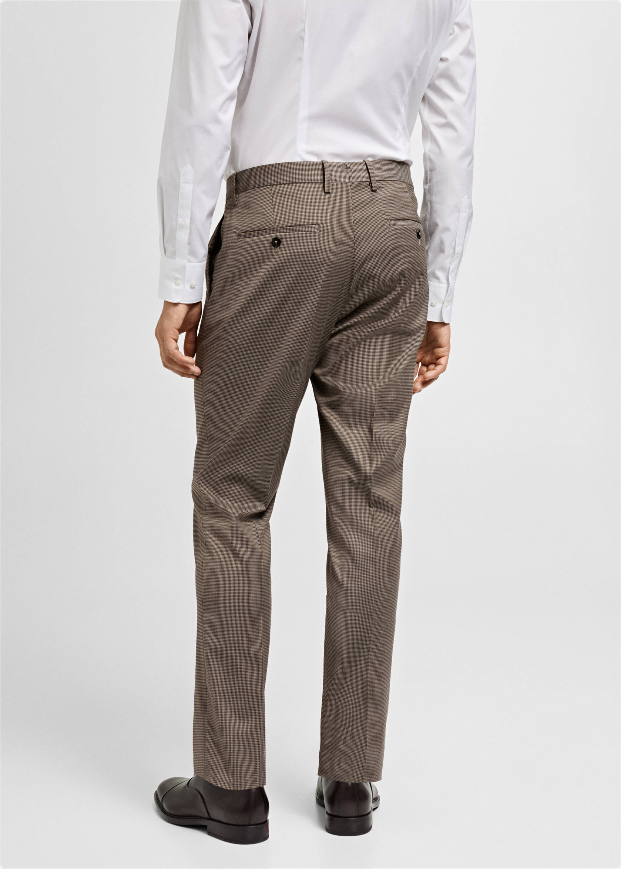 Pantalon costume super slim-fit structure chevrons - Verso de l’article, Beige. Ref: 77044443-00.