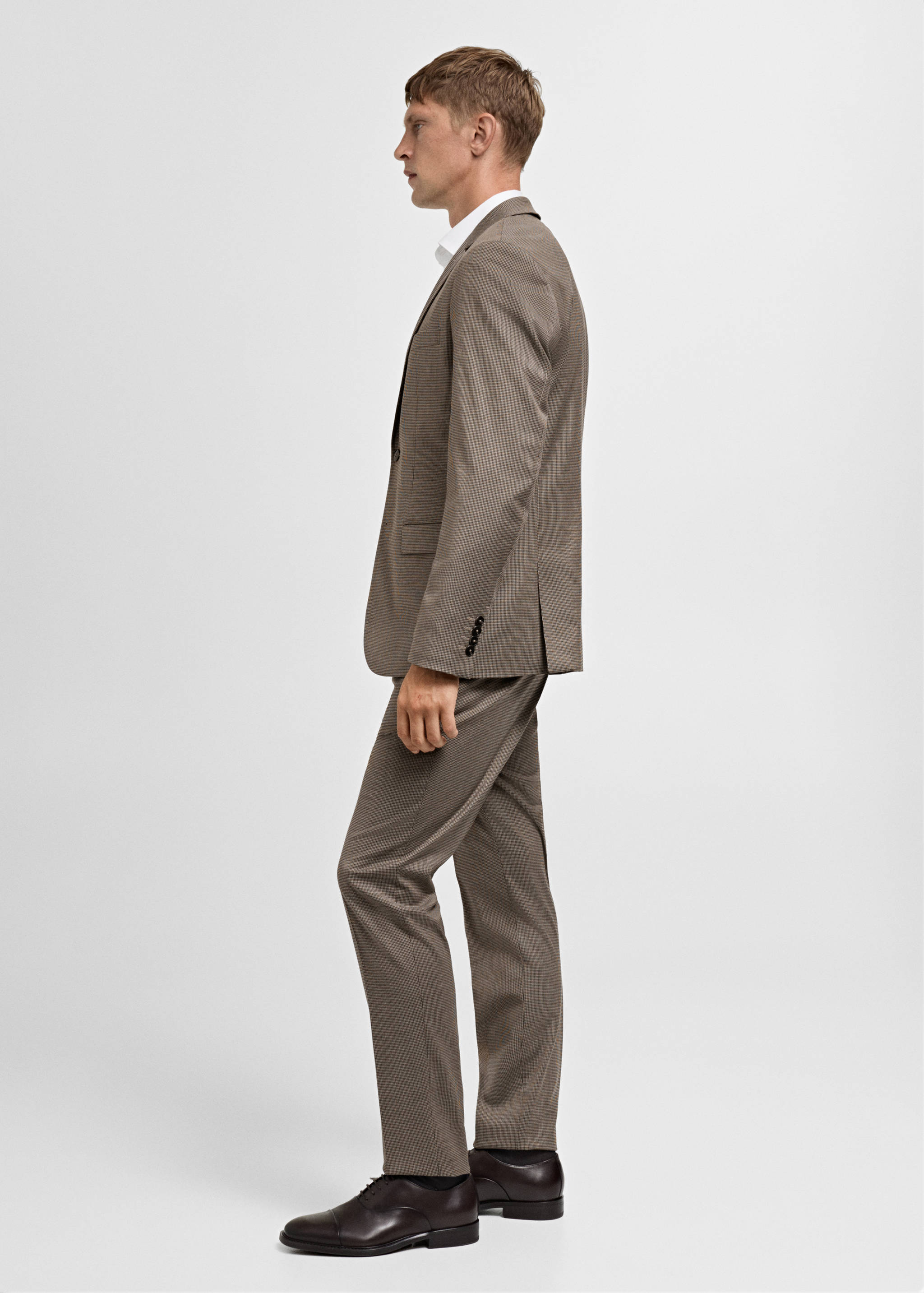 Herringbone super slim- fit suit trousers - Details of the article 2
