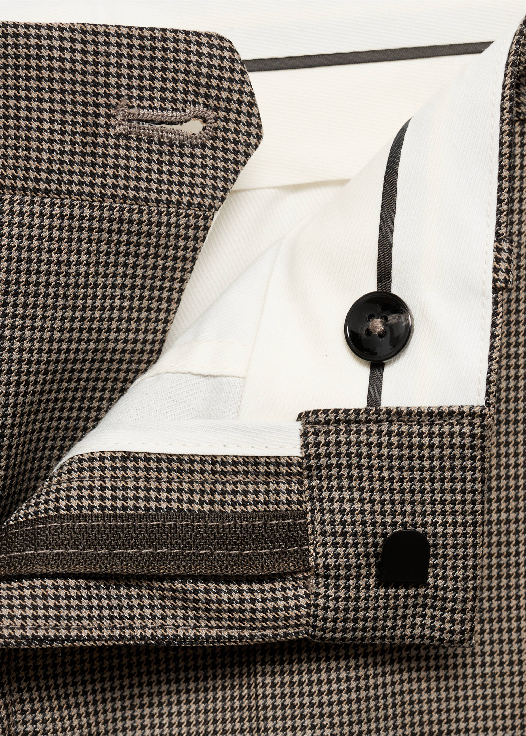 Pantalon costume super slim-fit structure chevrons - Détail de l'article 8, Beige. Ref: 77044443-00.