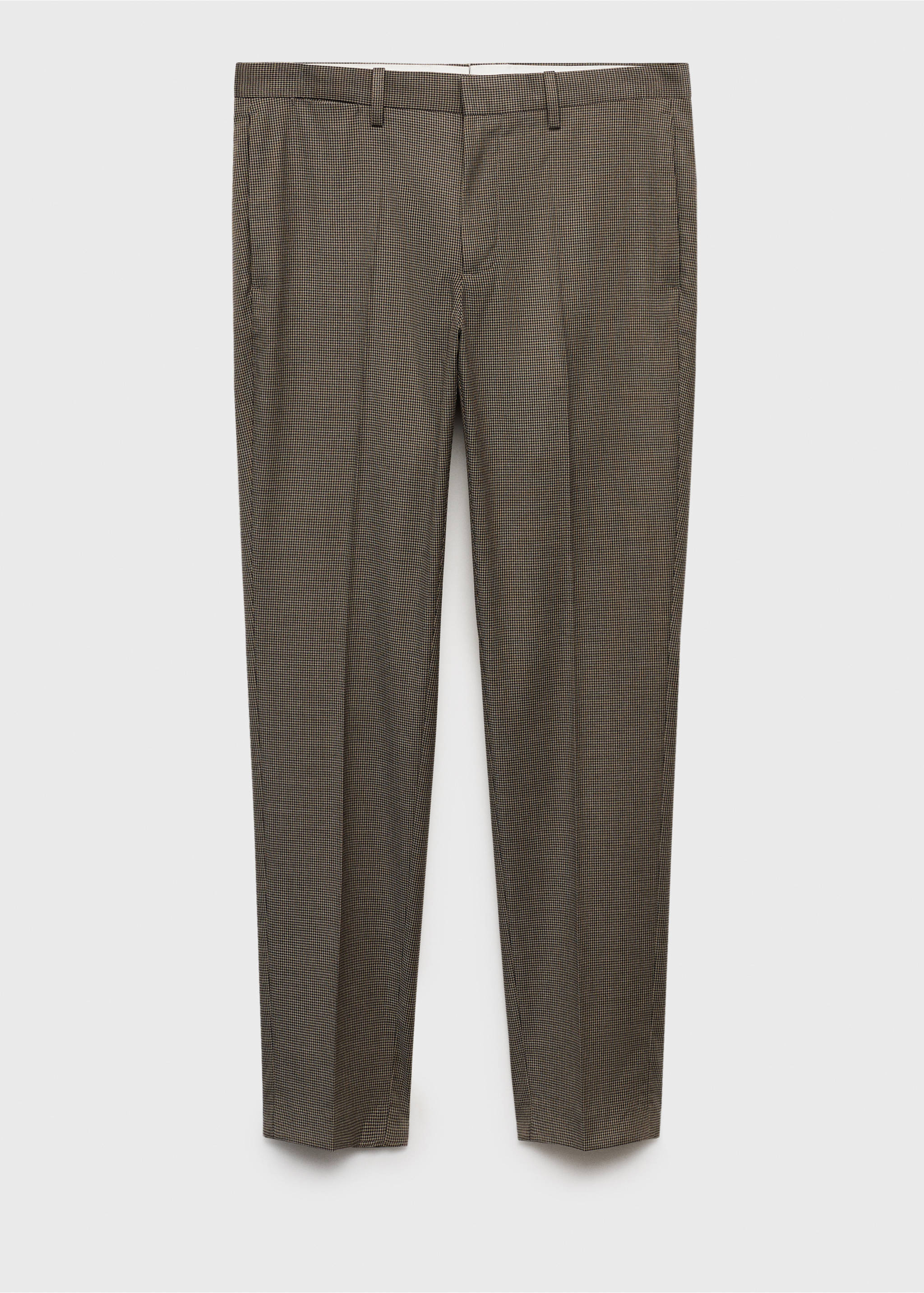 Herringbone super slim- fit suit trousers - Article without model, Beige. Ref: 77044443-00.