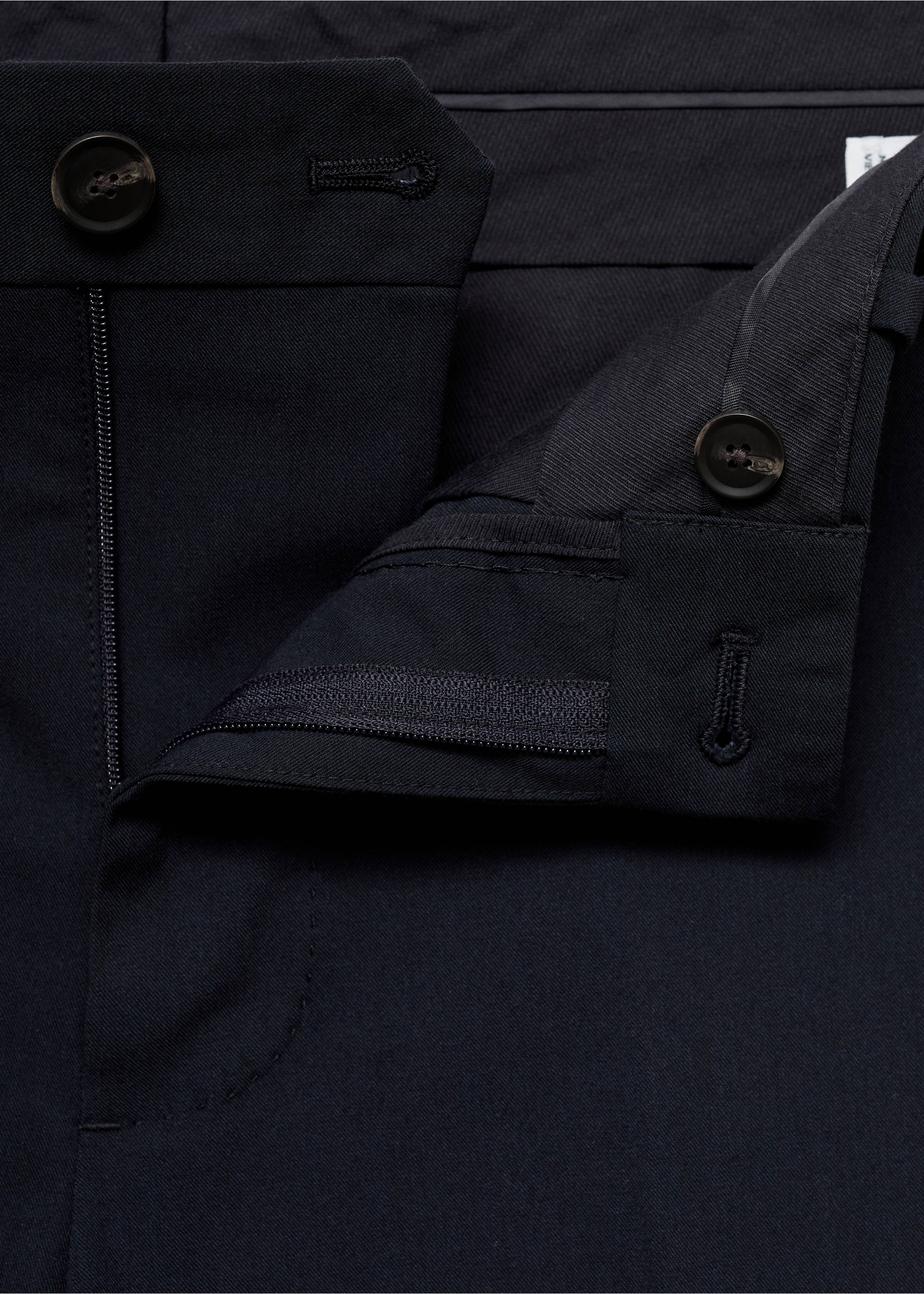 Slim Fit-Anzughose - Detail des Artikels 0, Dunkles Marineblau. Ref: 77044445-00.