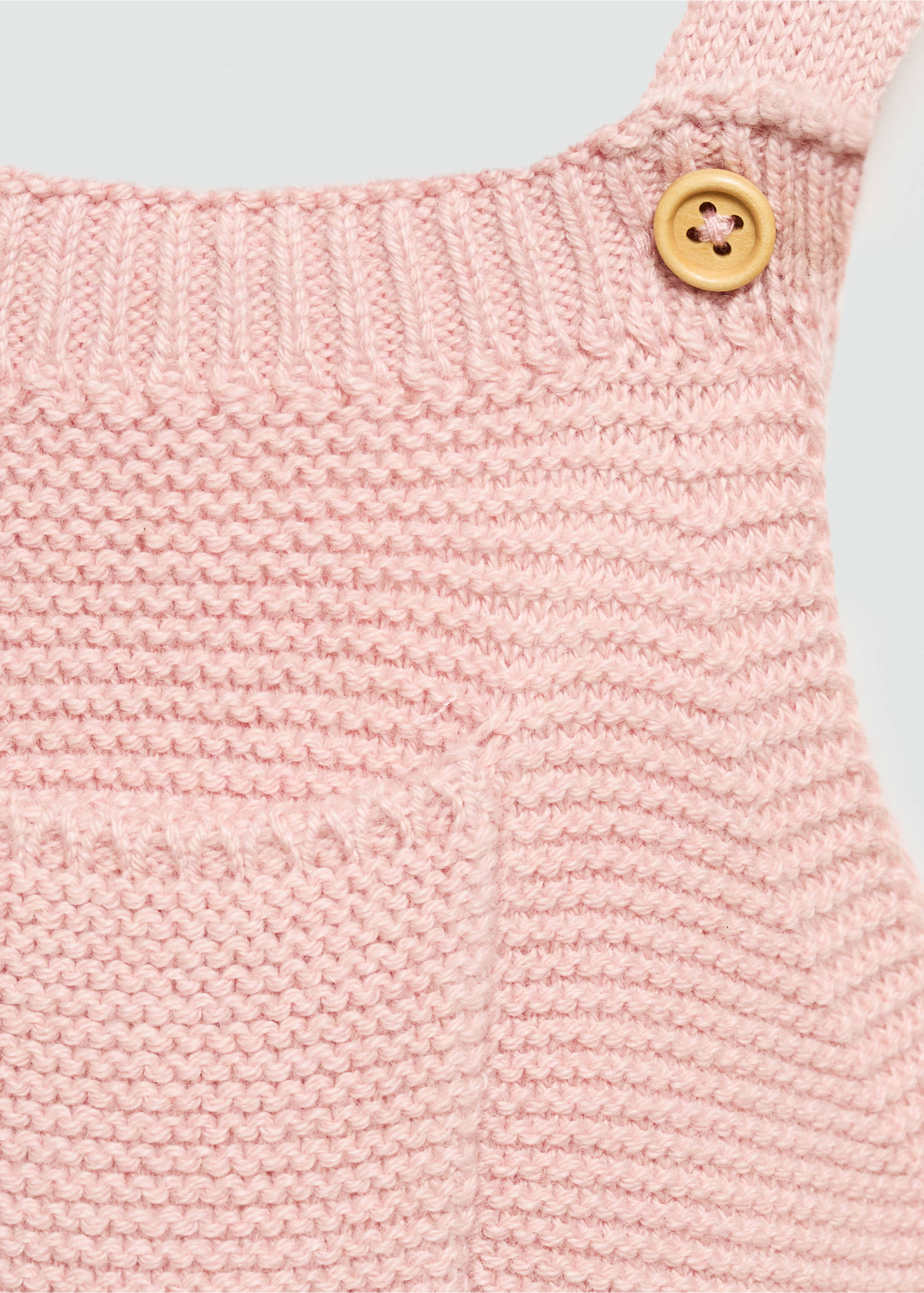 Cotton knit dungarees - Details of the article 8, Pink. Ref: 77044450-00.