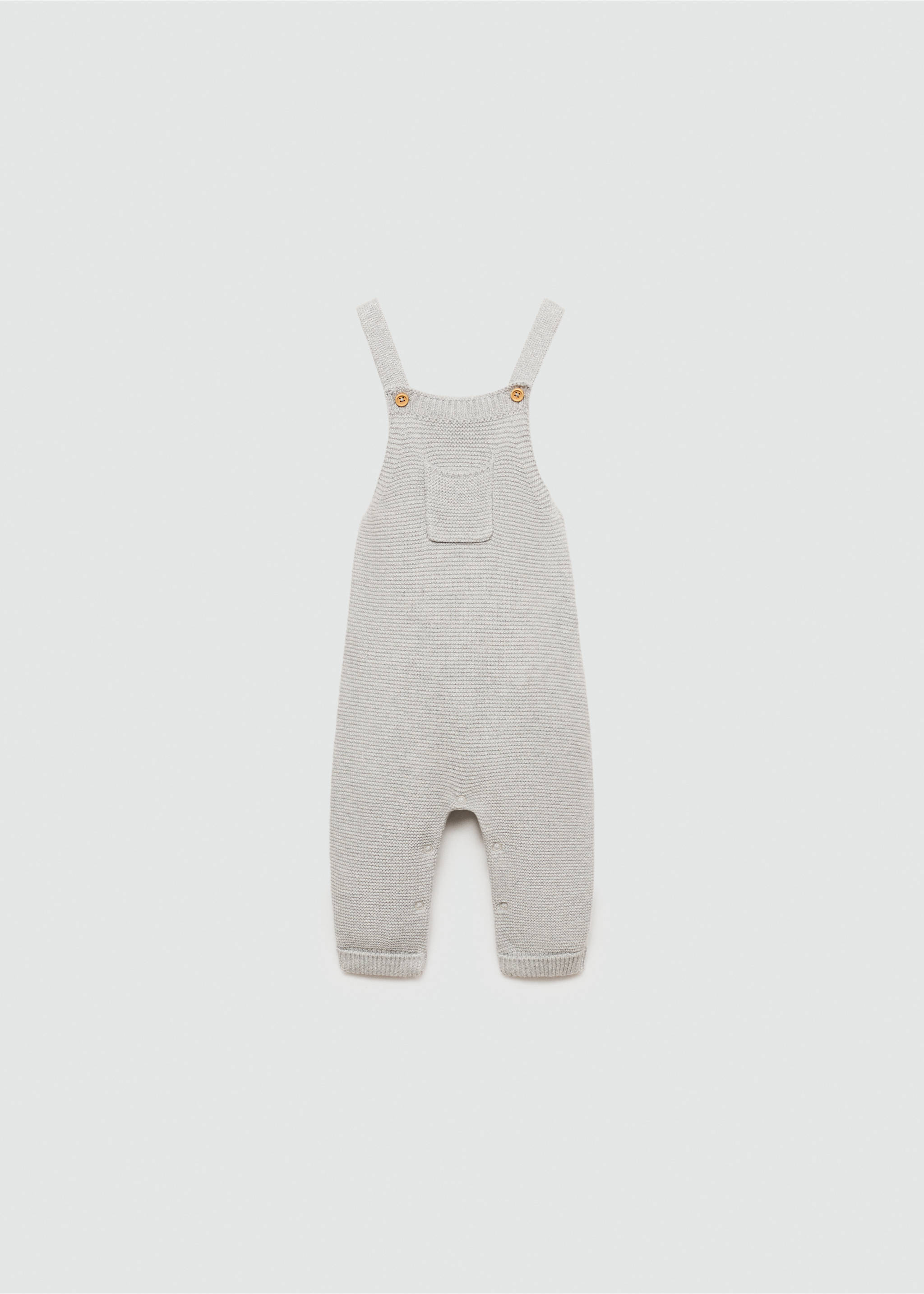 Cotton knit dungarees - Article without model, Medium Heather Grey. Ref: 77044450-00.