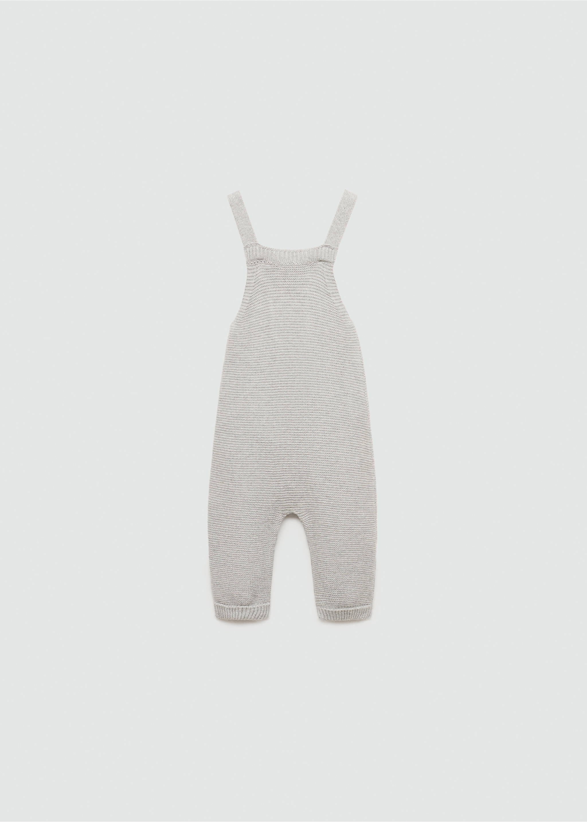 Cotton knit dungarees - Reverse of the article, Medium Heather Grey. Ref: 77044450-00.