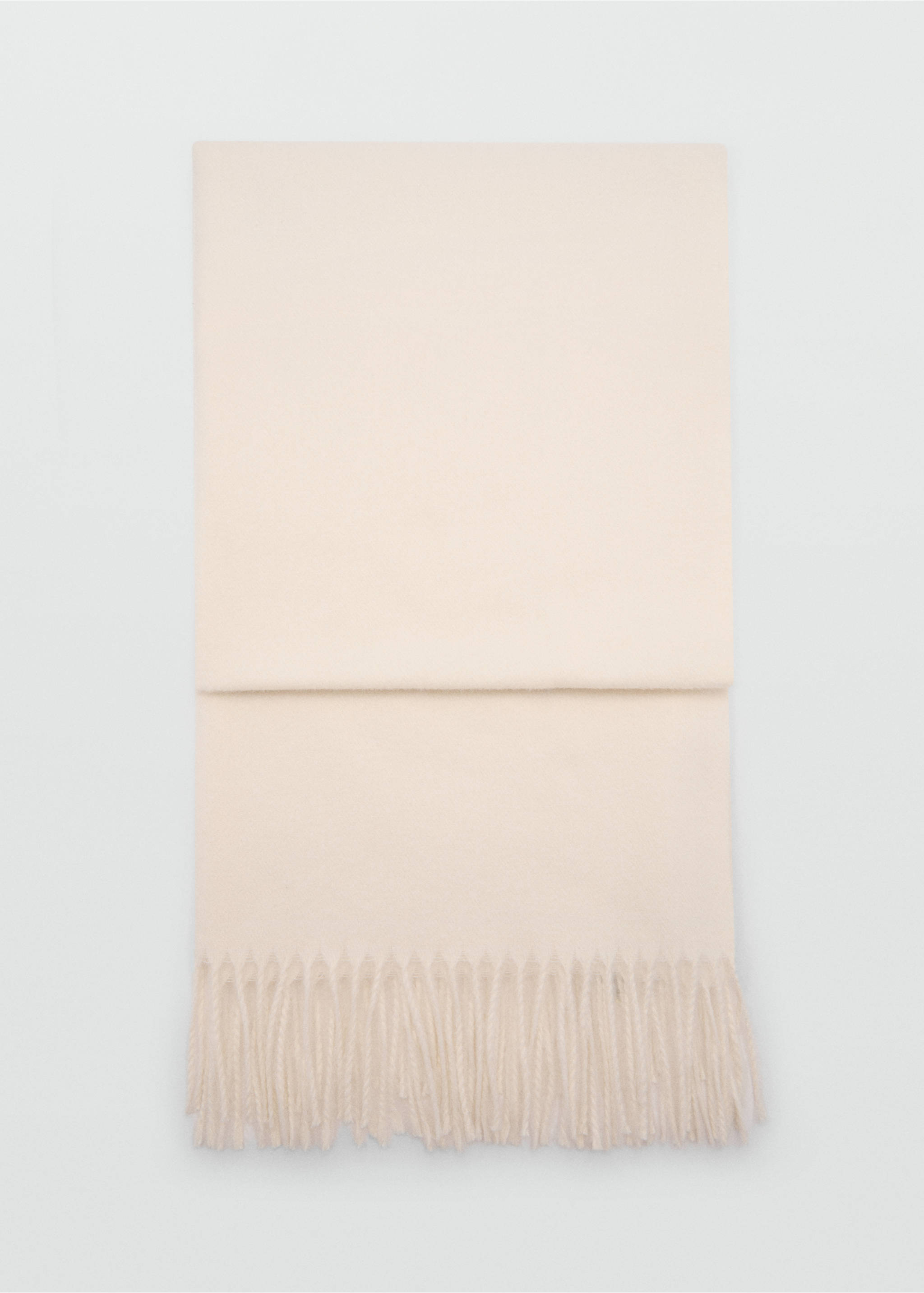 Fringed edge scarf - Article without model, Ecru. Ref: 77044758-00.