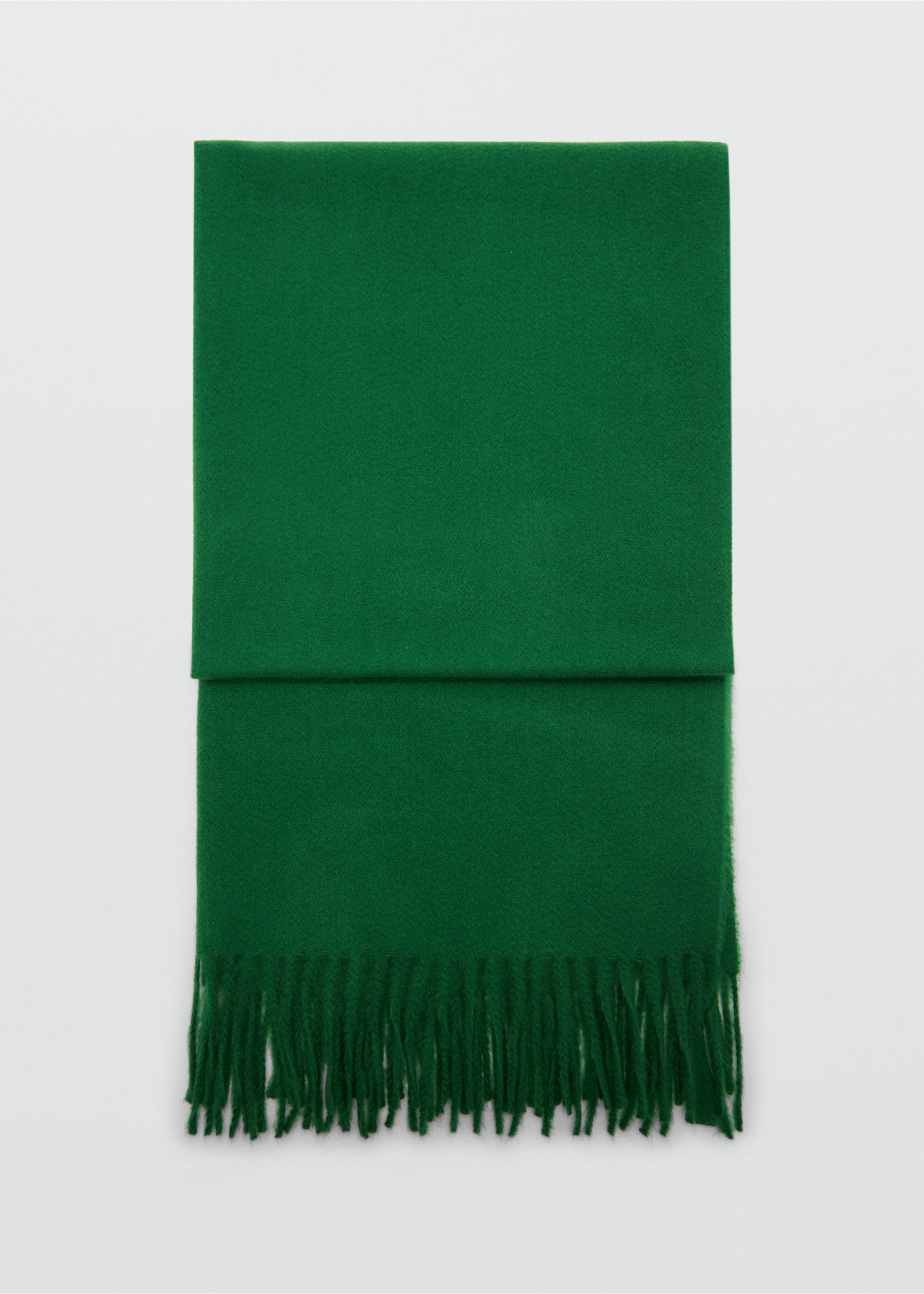 Fringed edge scarf - Article without model, Green. Ref: 77044758-00.