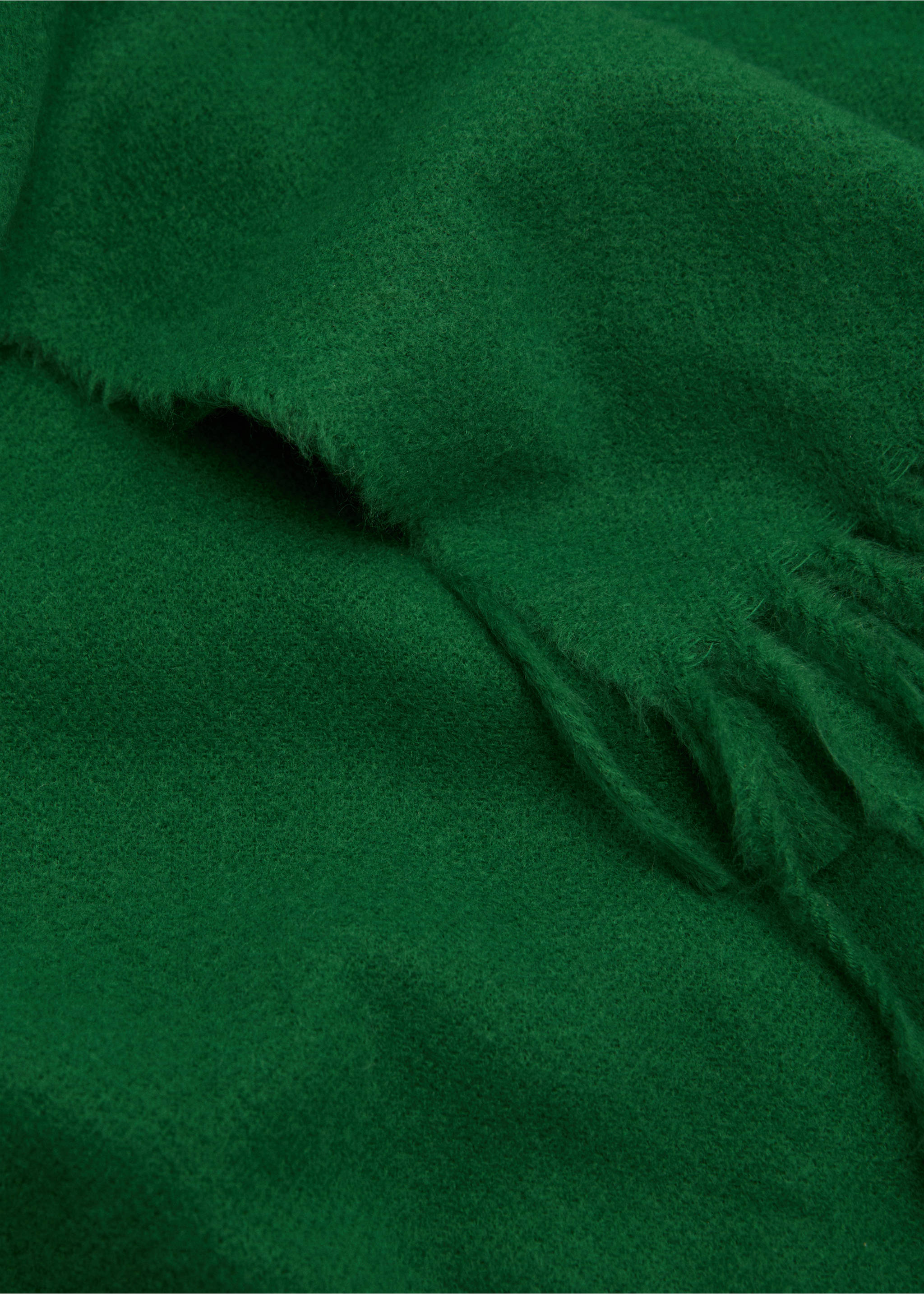 Fringed edge scarf - Medium plane, Green. Ref: 77044758-00.