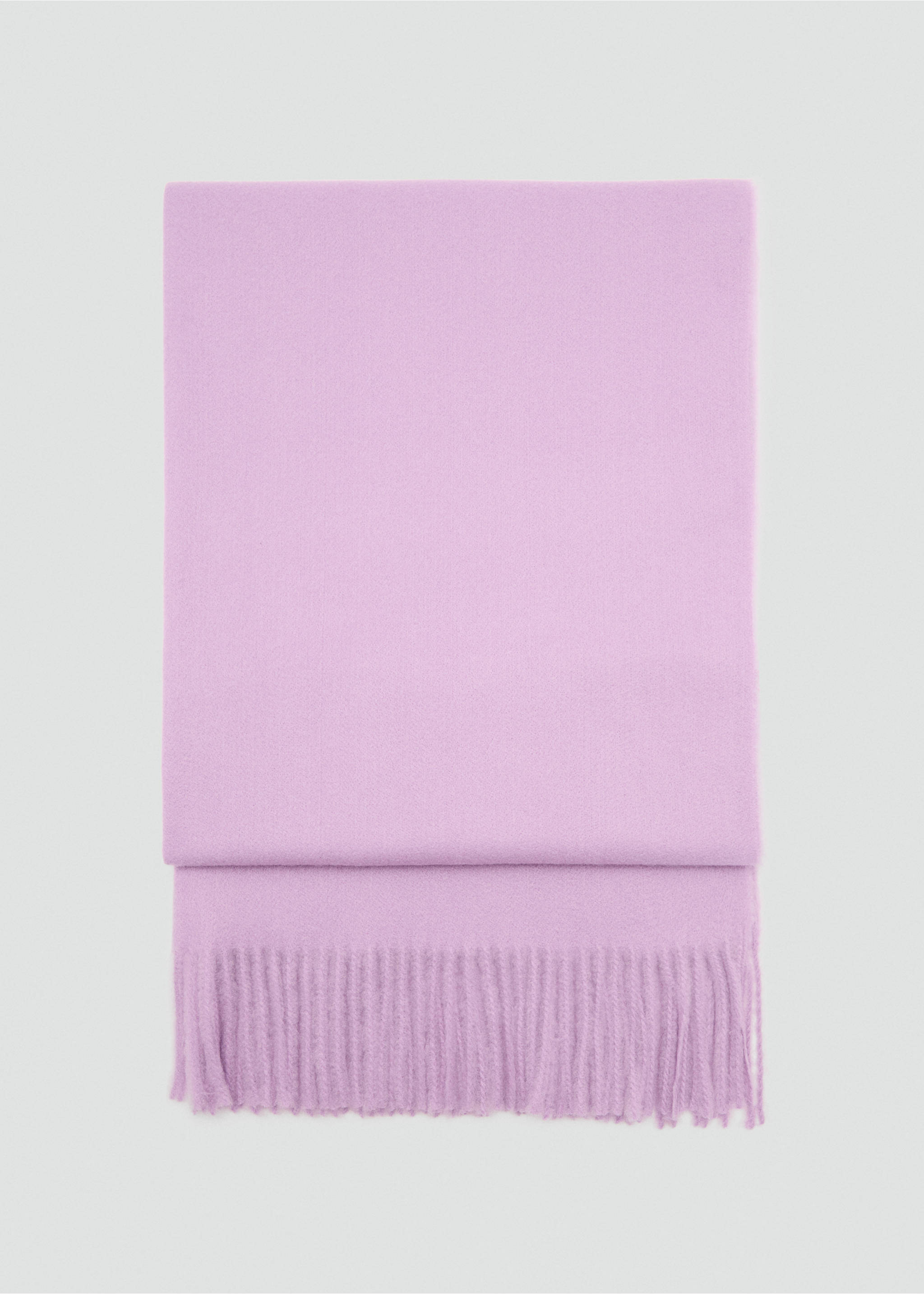 Fringed edge scarf - Article without model, Light/Pastel Purple. Ref: 77044758-00.