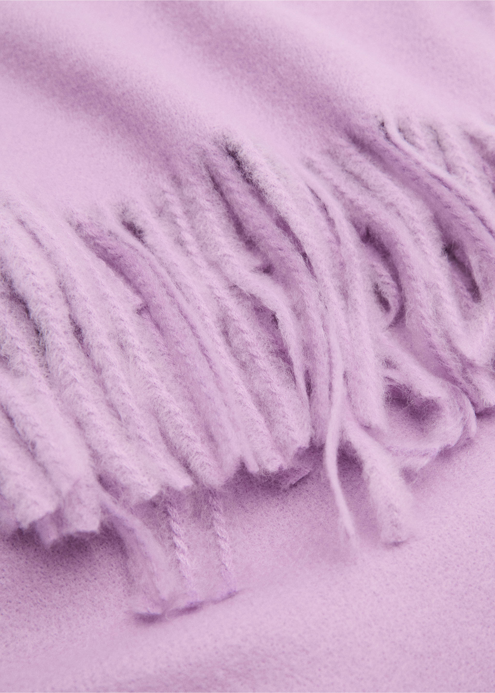 Fringed edge scarf - Medium plane, Light/Pastel Purple. Ref: 77044758-00.