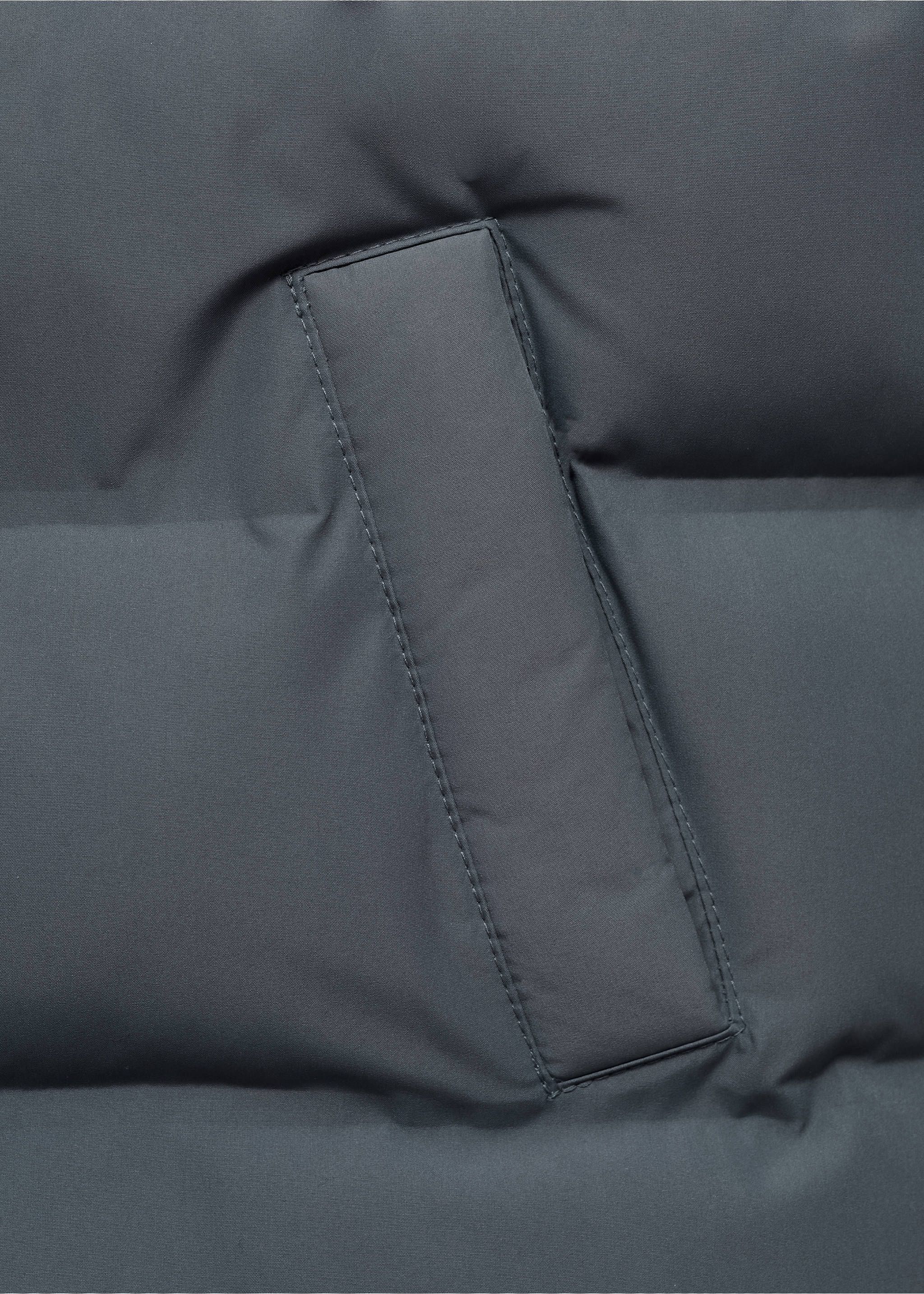Hood puffer coat - Details of the article 0, Blue. Ref: 77044759-00.