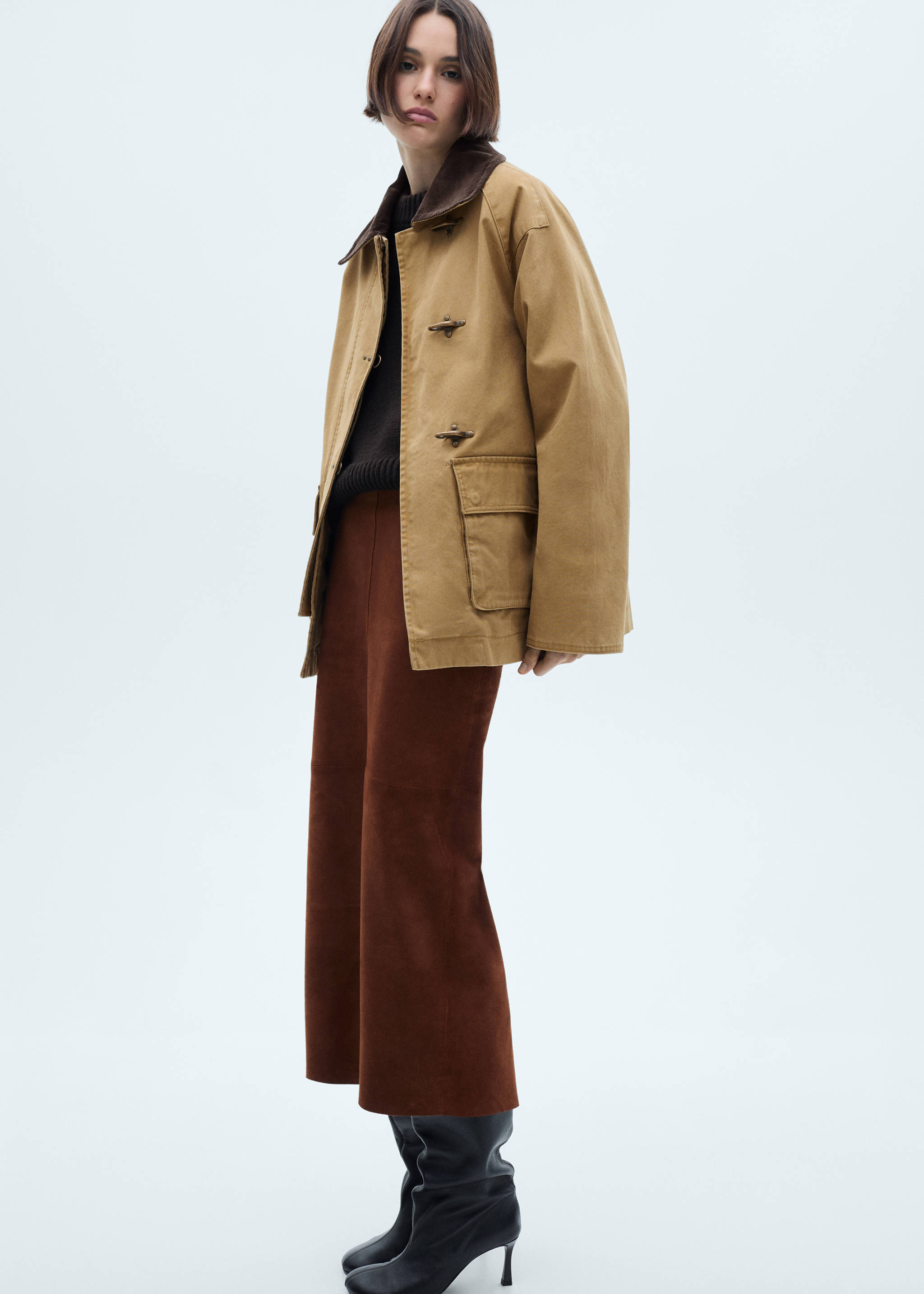 Pockets cotton barn jacket - General plane