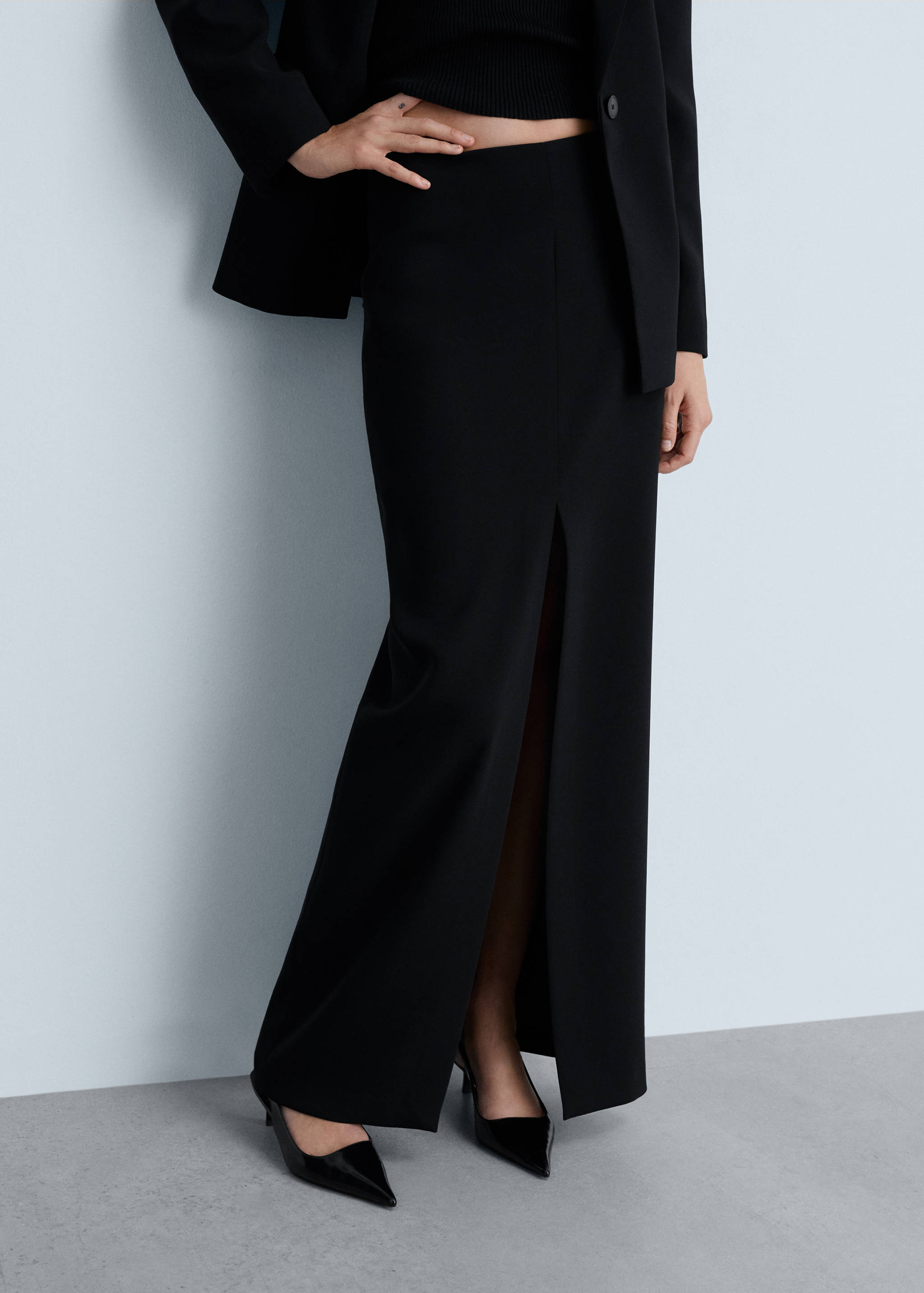 Suit skirt with opening - Medium plane