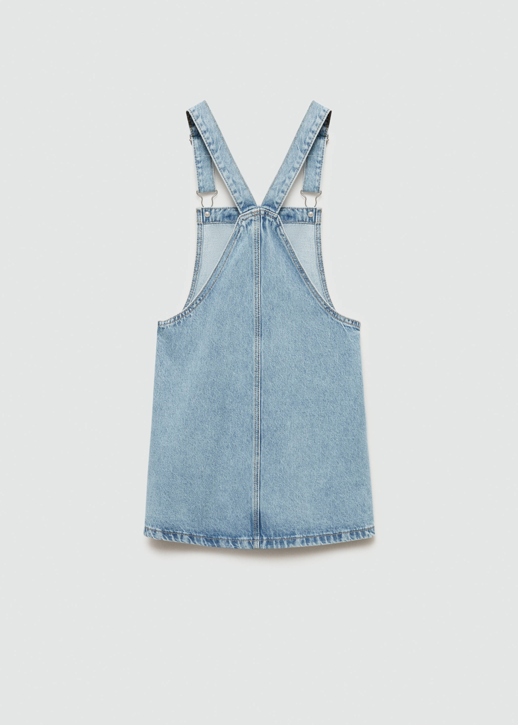 Short denim pinafore - Reverse of the article
