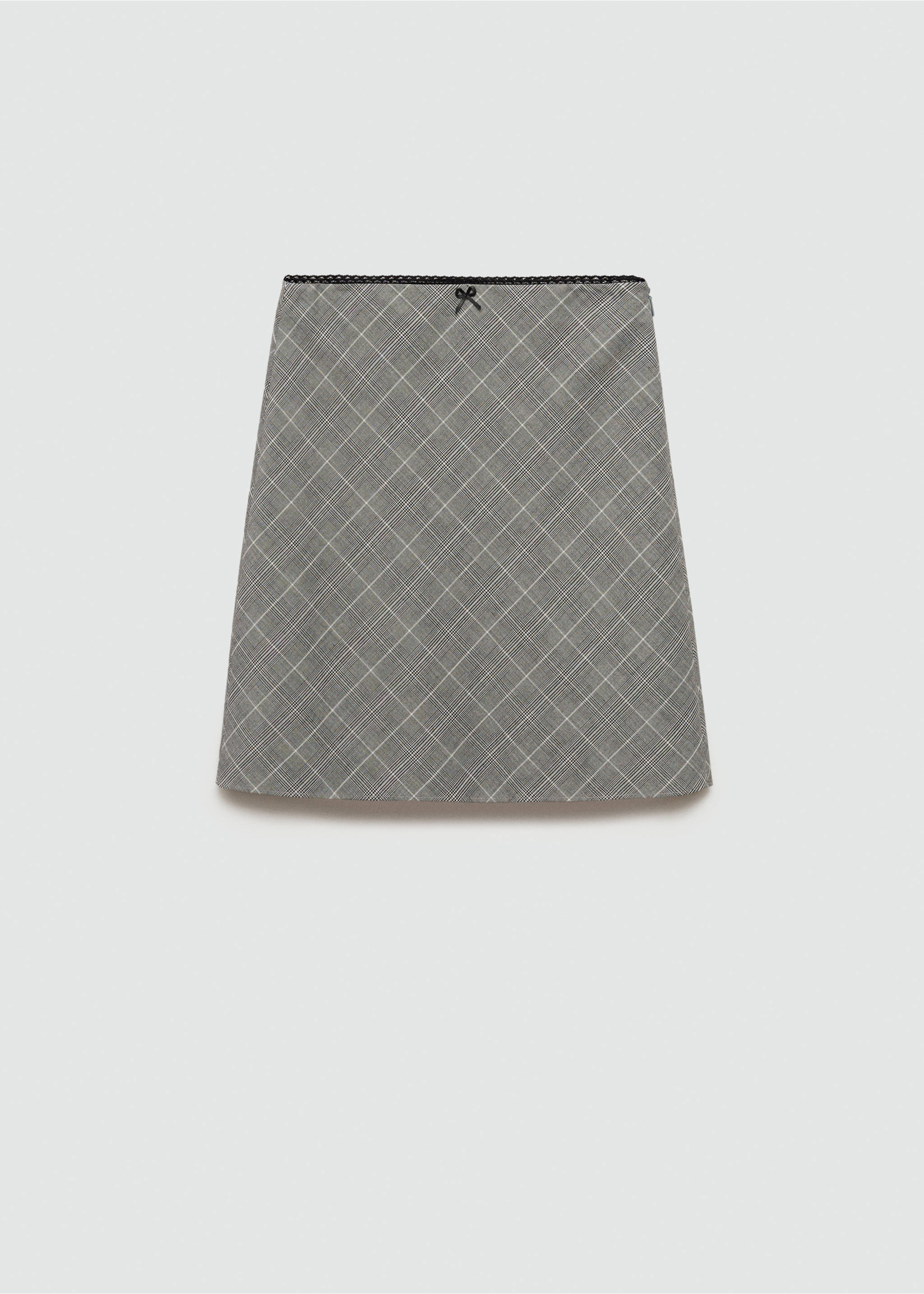 Check skirt with decorative bow - Article without model, Grey. Ref: 77044769-00.