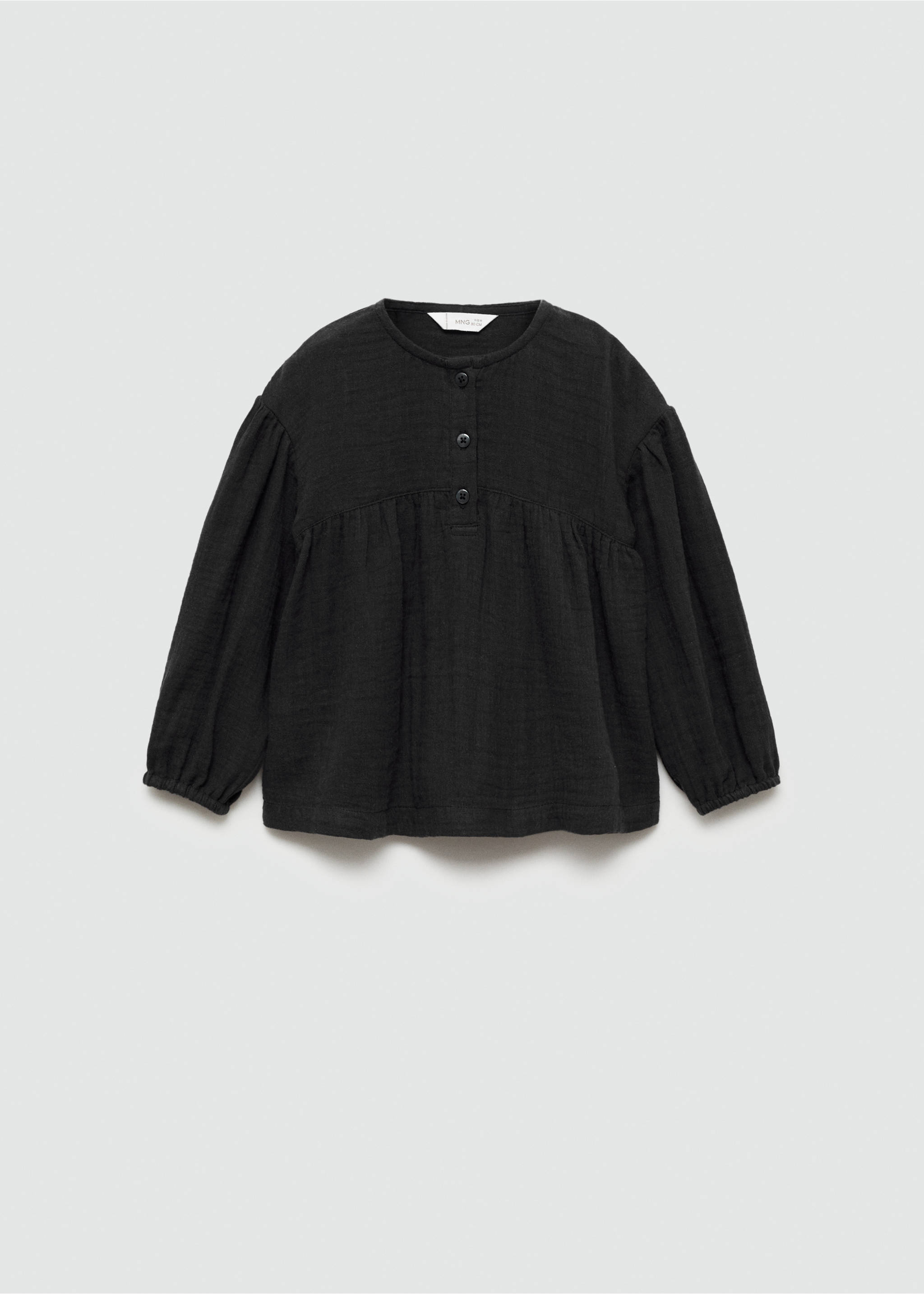 Cheesecloth cotton blouse - Article without model, Charcoal. Ref: 77044771-00.