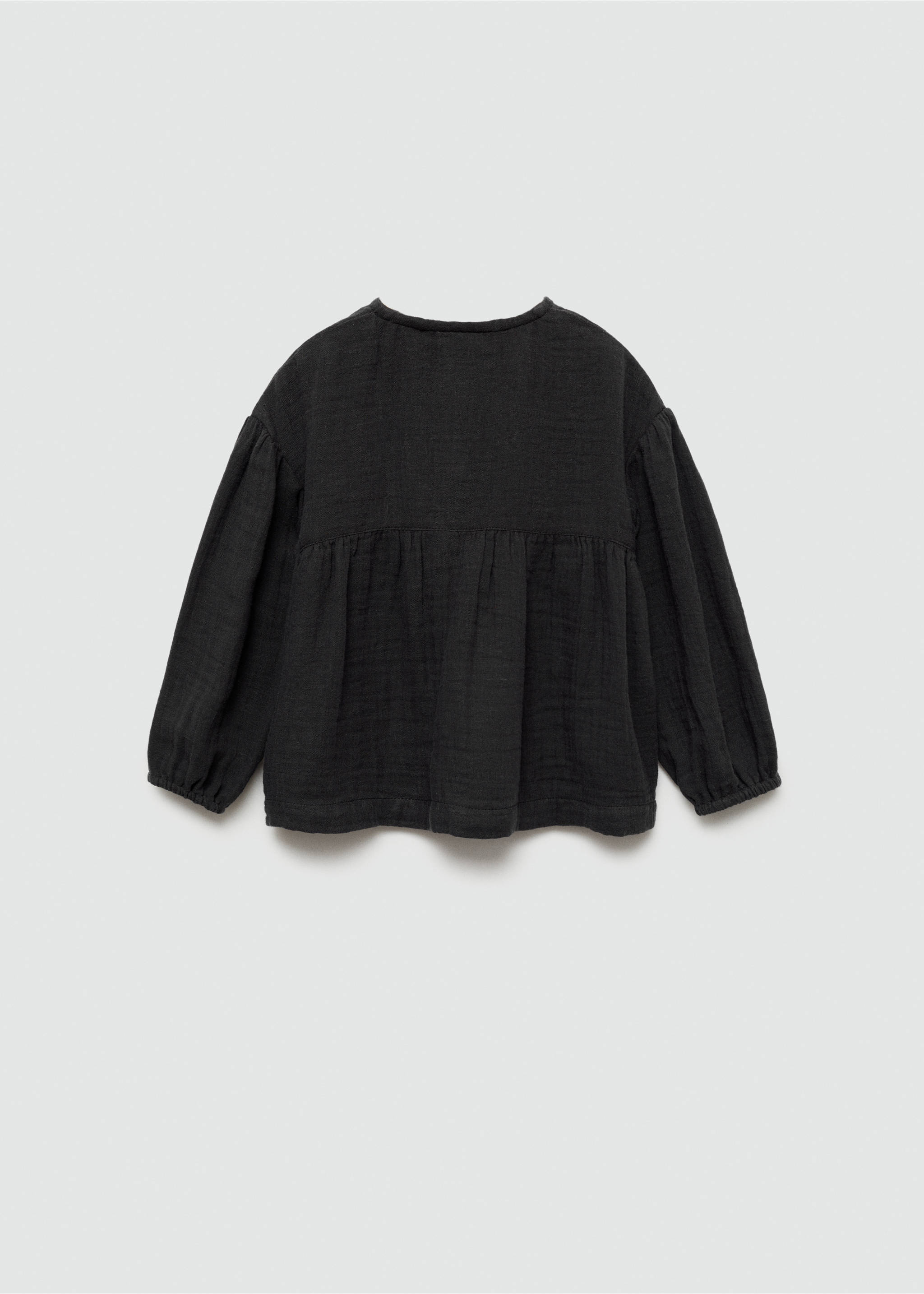 Cheesecloth cotton blouse - Reverse of the article, Charcoal. Ref: 77044771-00.