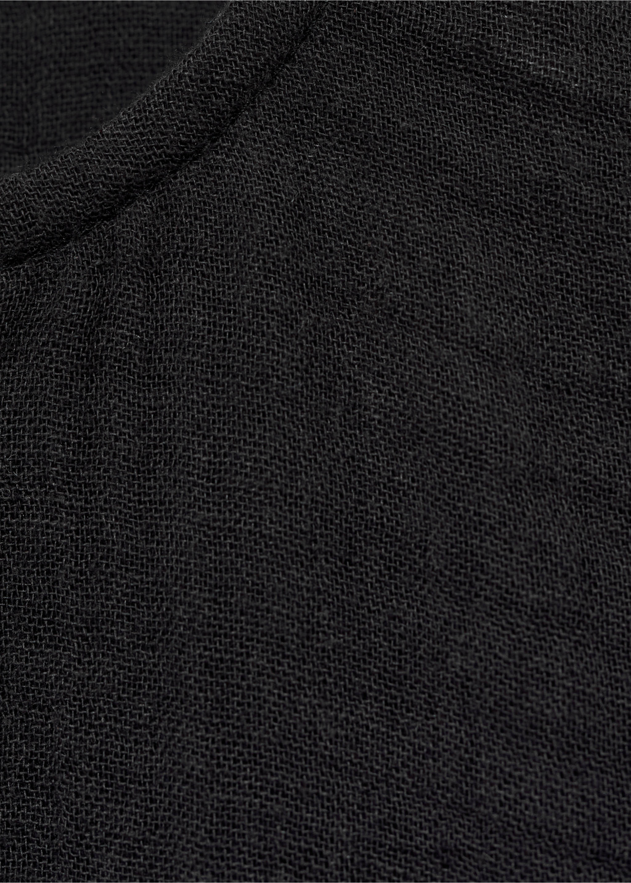 Cheesecloth cotton blouse - Details of the article 8, Charcoal. Ref: 77044771-00.