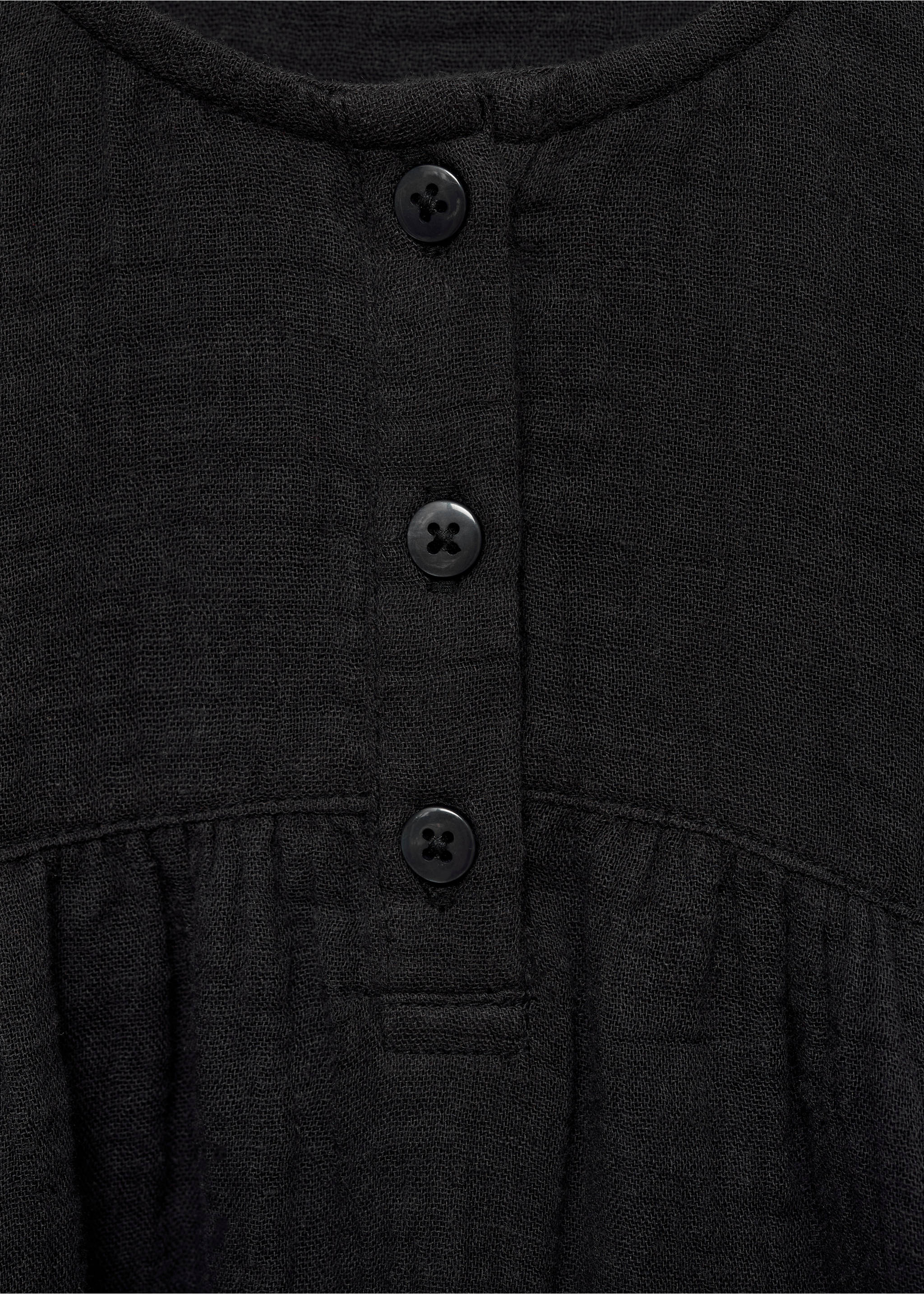 Cheesecloth cotton blouse - Details of the article 0, Charcoal. Ref: 77044771-00.