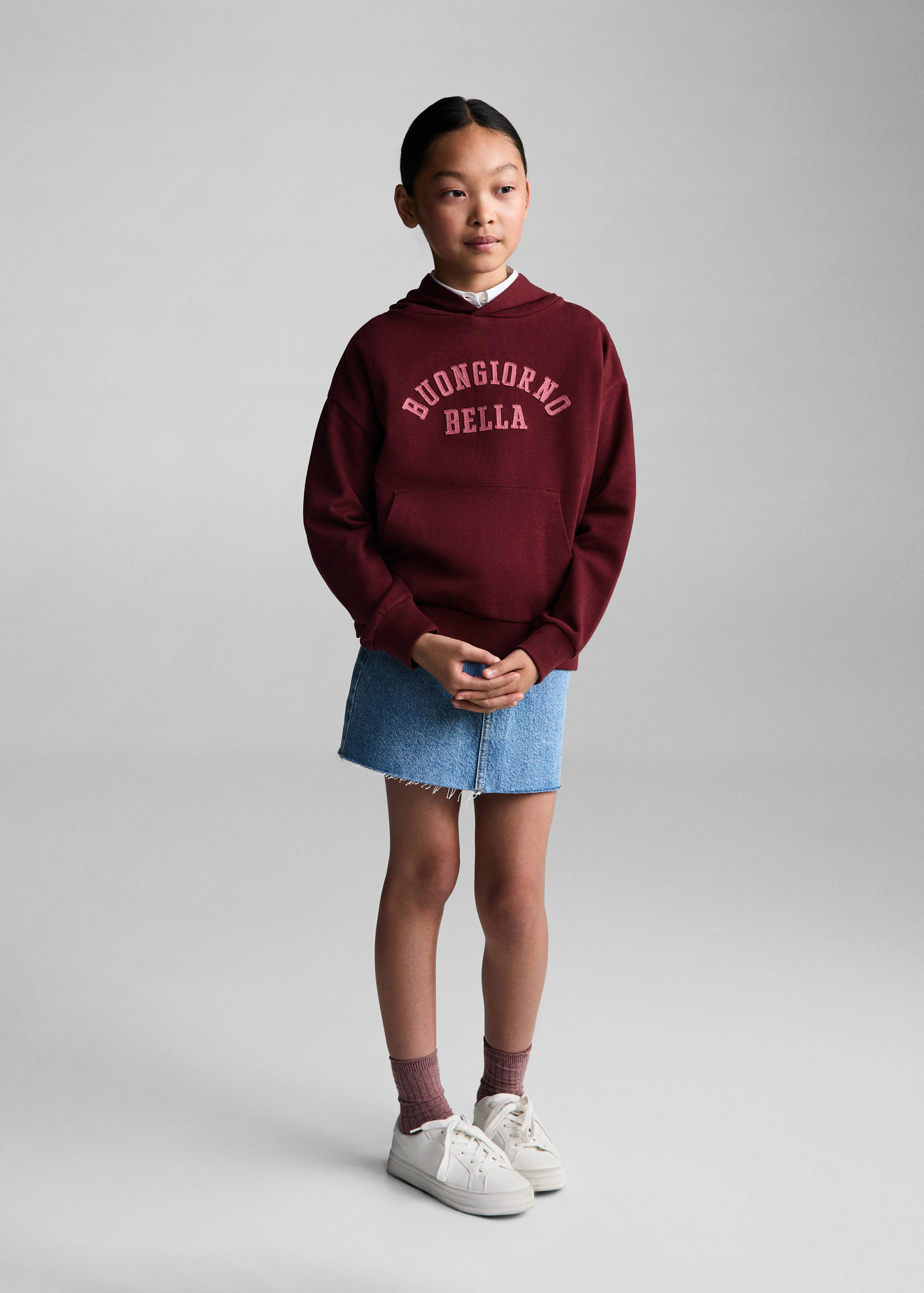 Gemustertes Kapuzen-Sweatshirt - Allgemeine Ansicht