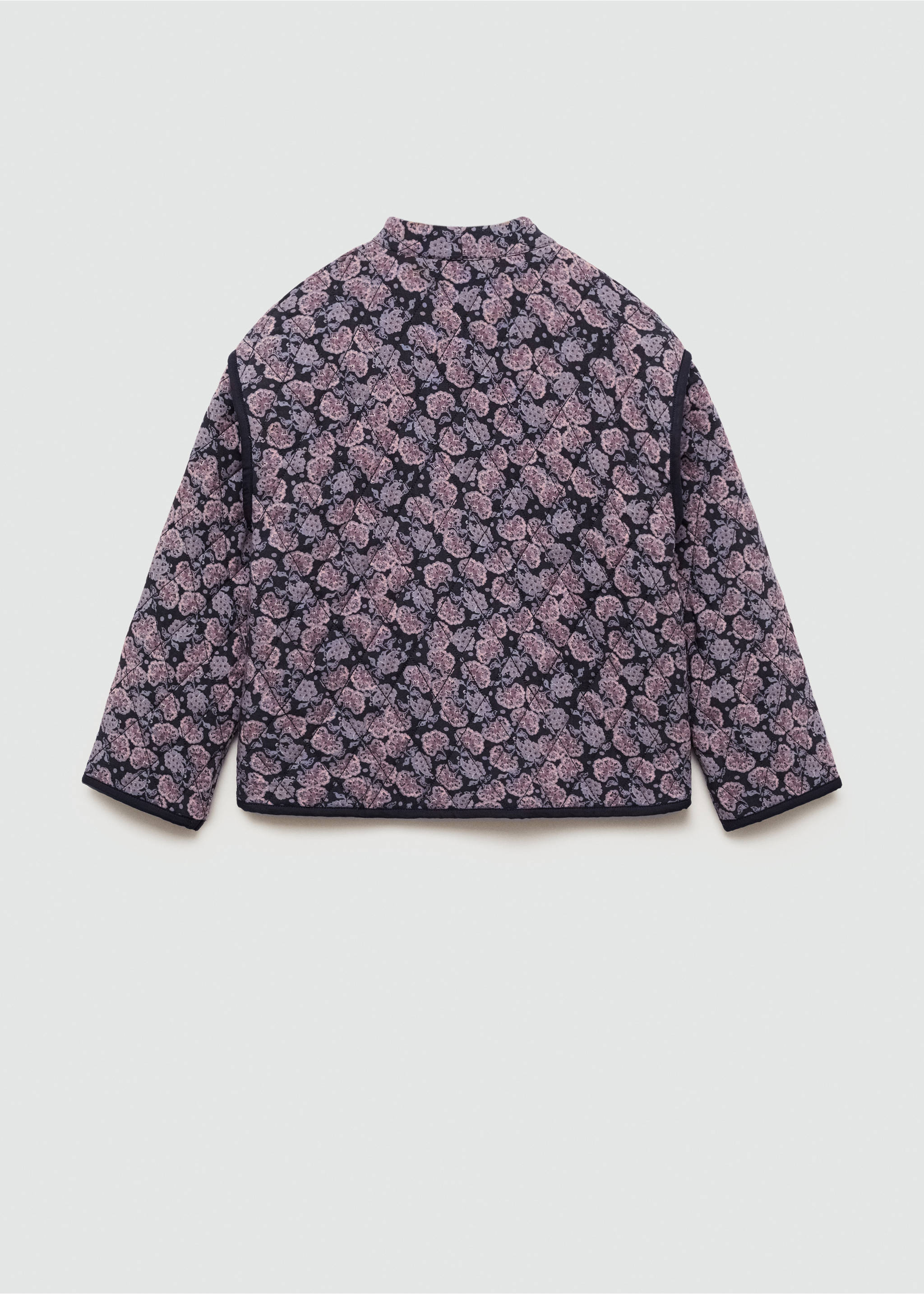 Jacke mit Blumen-Print - Rückseite des Artikels, Helllila/Pastelllila. Ref: 77044785-00.