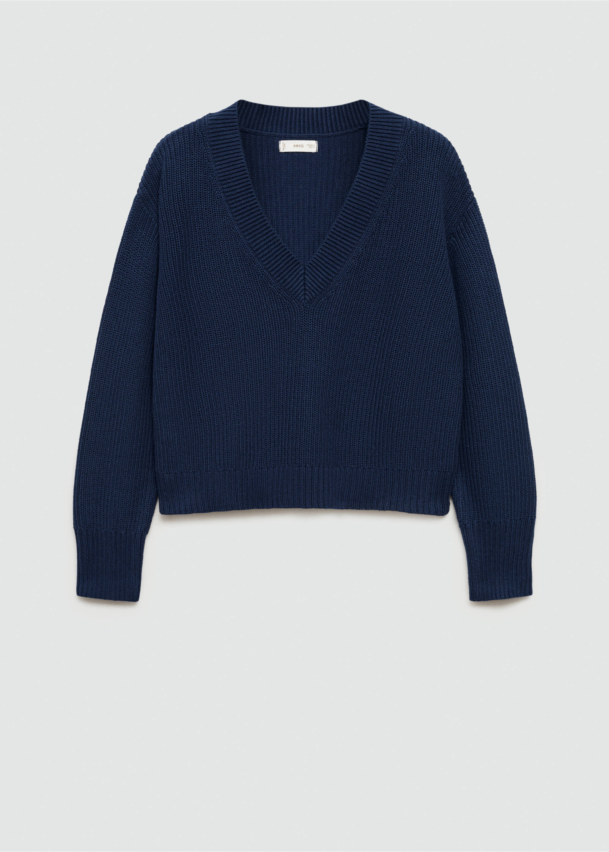 Pull-over à col en V - Article sans modèle, Bleu marine foncé. Ref: 77044786-00.